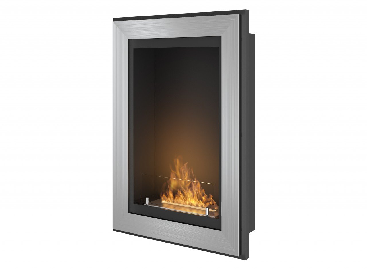 InFire Frame 550 Ethanolkamin Edelstahl mit Sicherheitsglas