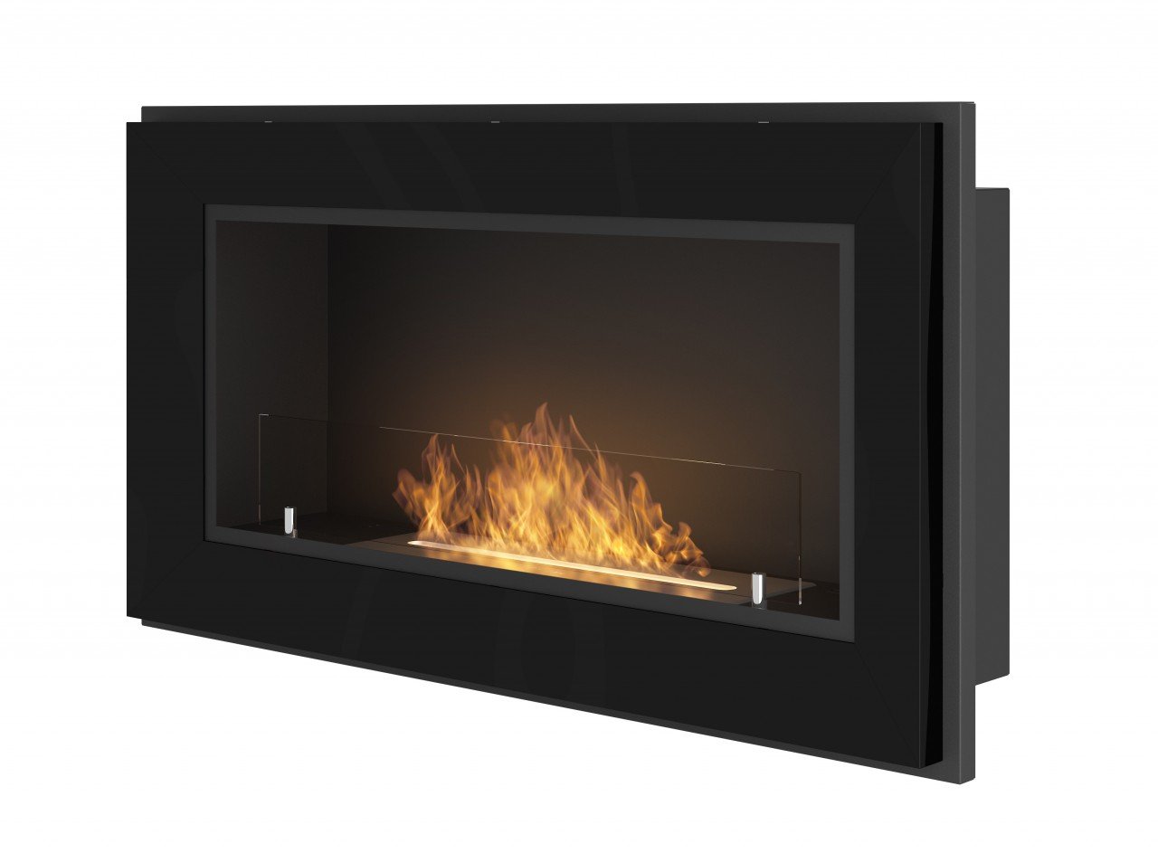 InFire Frame 900 Ethanolkamin Schwarz mit Standard Schutzglas