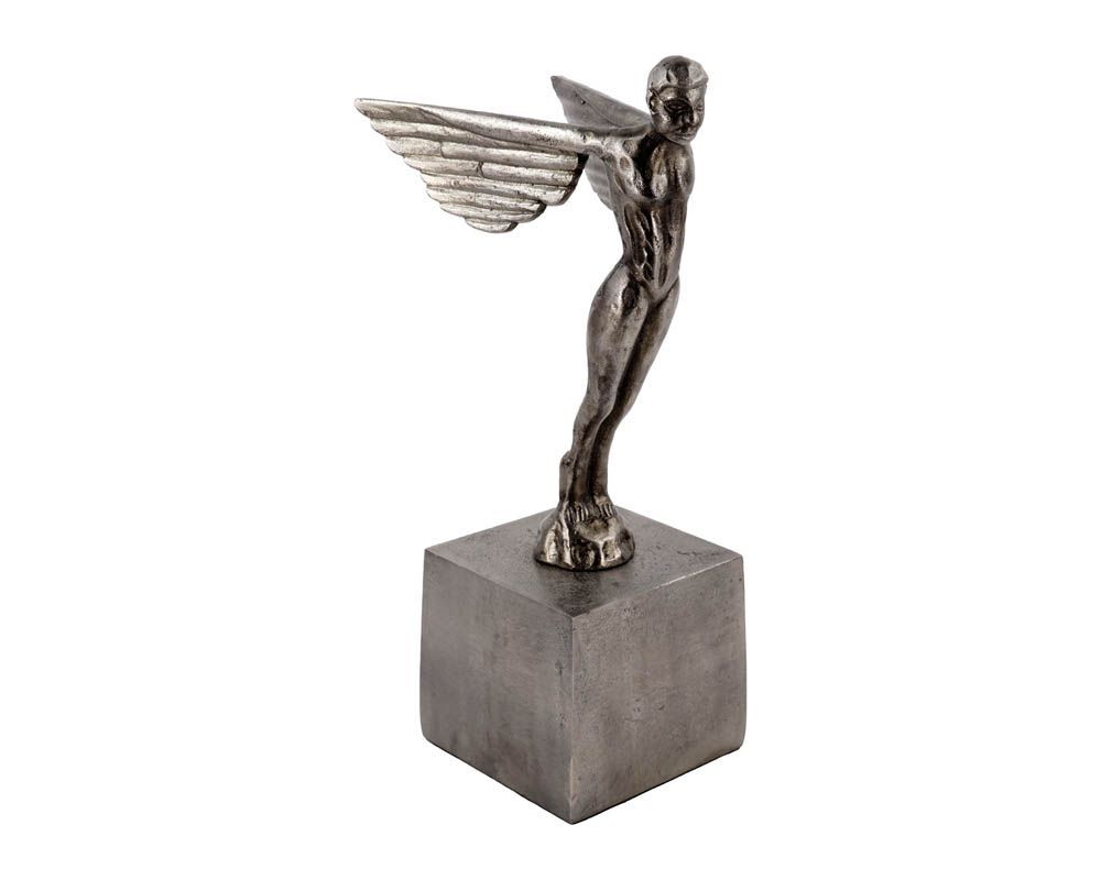 Decorative angel ALU RAW/PEWTER 27x32x54