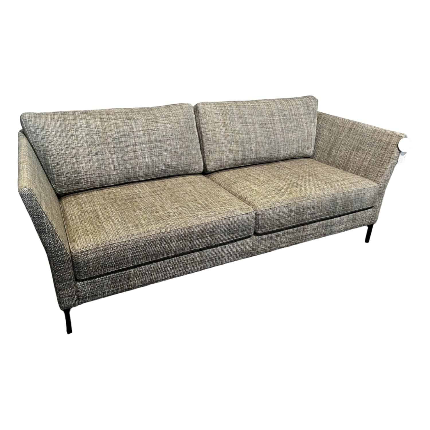 Sofa Jon Edwards Bezug Stoff Taylor BW1771 383 Grau Sockel Schwarz Matt Lackiert