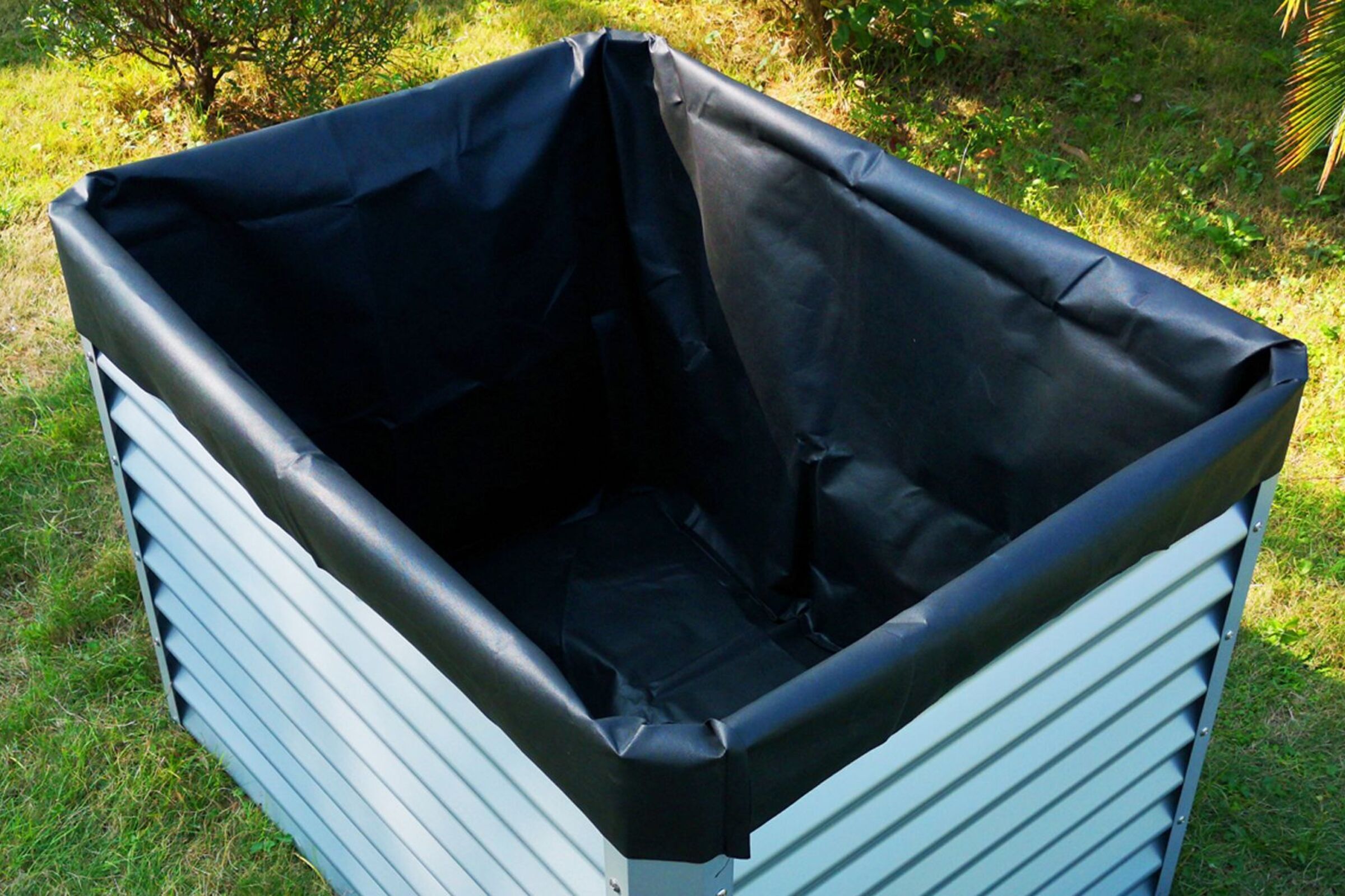 OUTFLEXX Pflanzvlies, schwarz, Vlies 200g/m², 120x90x100cm, für Hochbeet mit 120cm