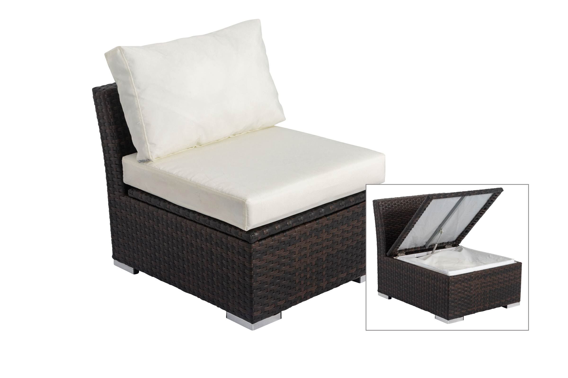 OUTFLEXX Mittelelement, braun marmoriert, Polyrattan, 63 x 78 x 65 cm, geeignet für 7759-BOX