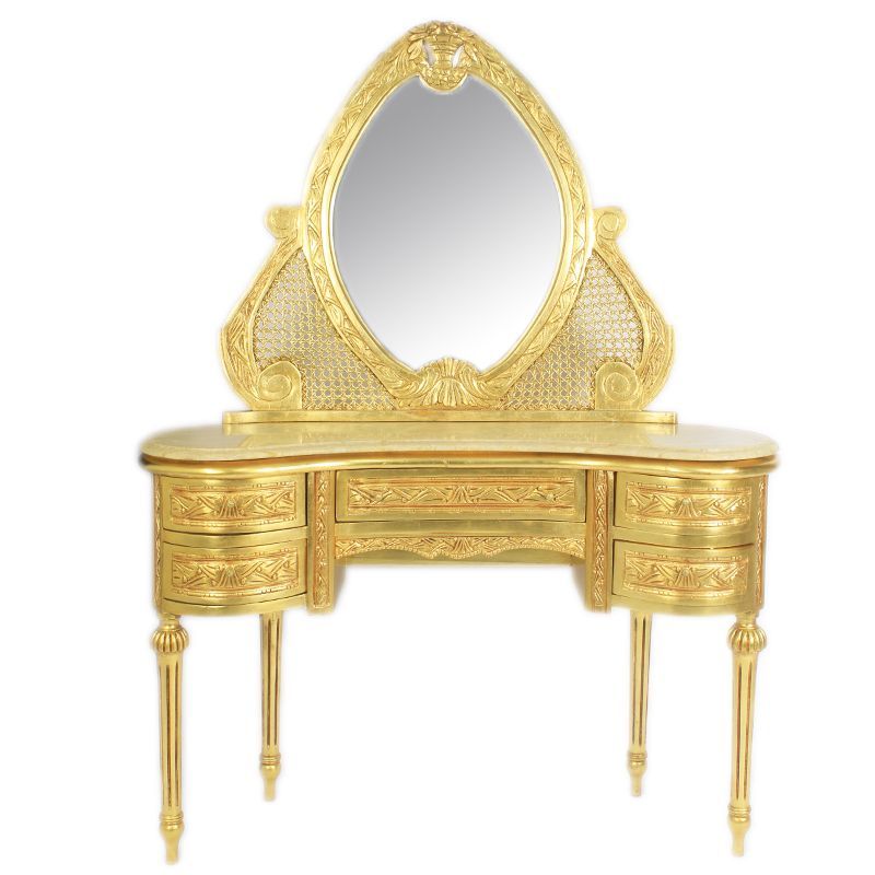 Barock Spiegelkonsole Schminktisch gold