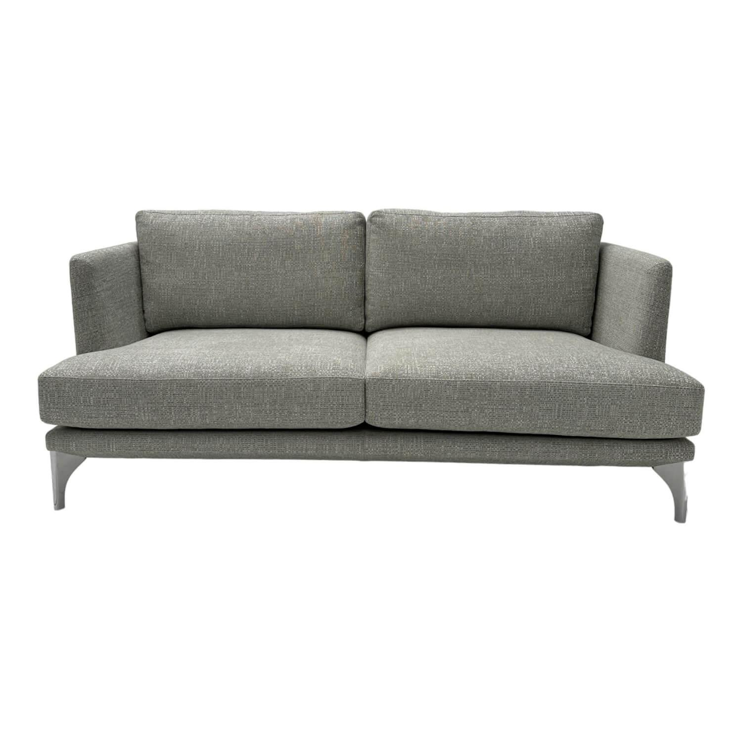 Sofa Polo Living 2 80 Bezug Stoff Modena BW1761-282 Grau Füße Aus Edelstahl