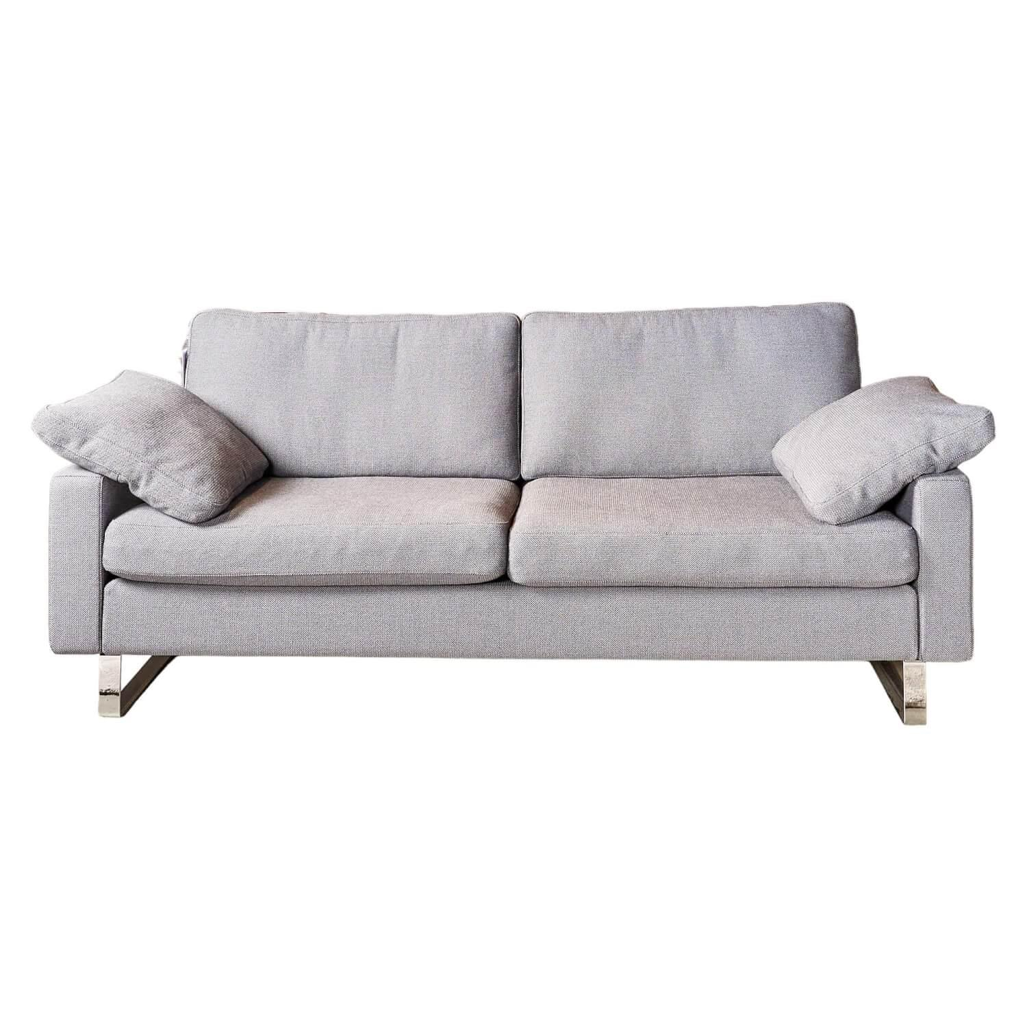 Sofa Conseta Stoff 10067 Carbon Grau Chromkufe Luftzellenstäbchen Bodenfrei Inkl…