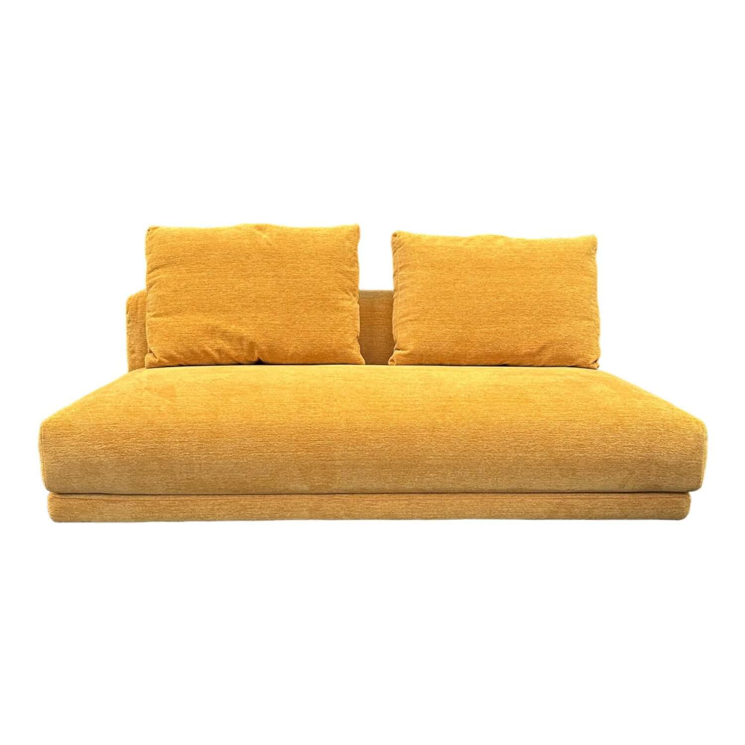 Sofa Moss 74211 Bezug Stoff 8164 Curry Gelb Füße Feinstruktur Schwarzbraun