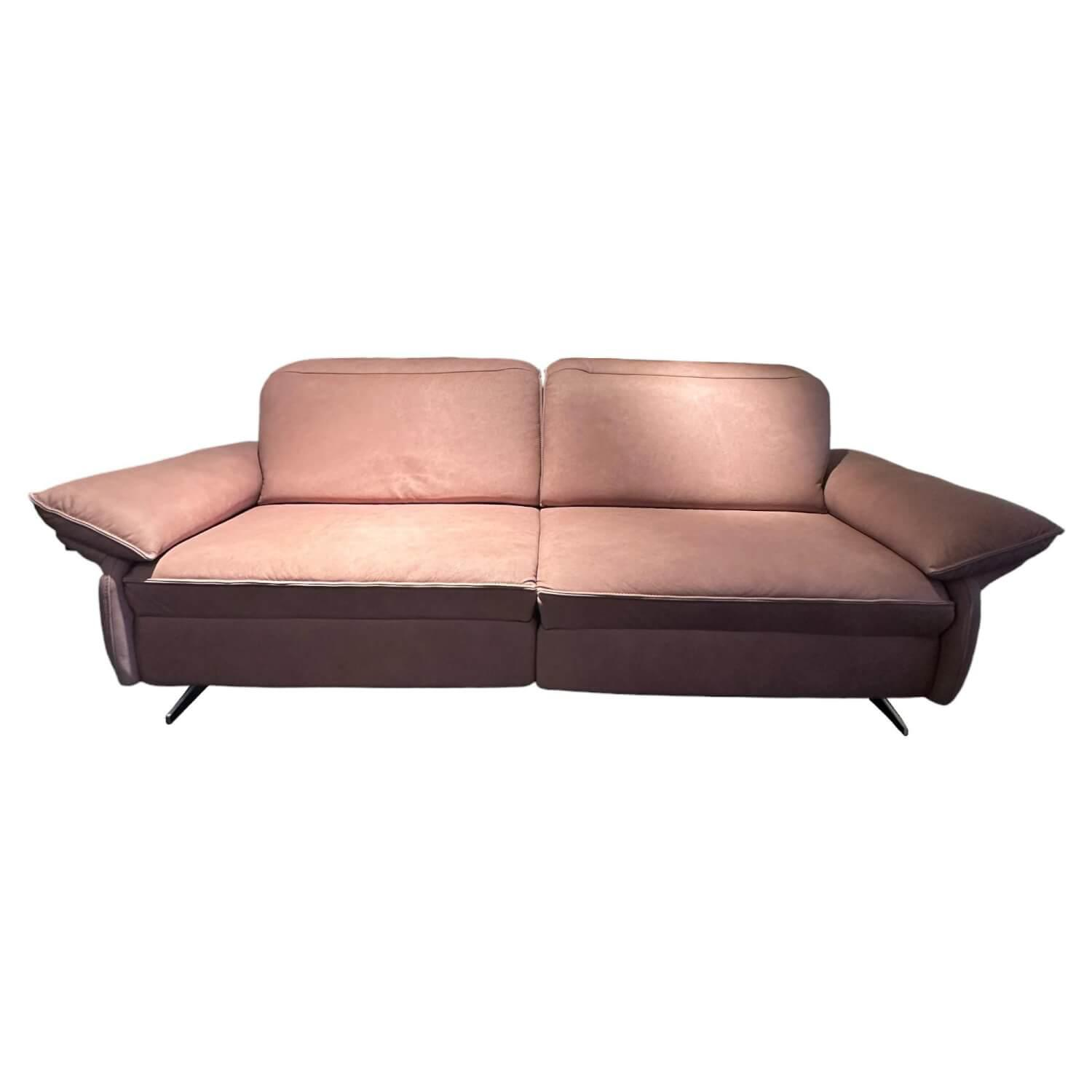 Sofa 1077 Ultima Bezug Leder Lenoessa Lachs Rosa Grau Gestell Metall Füße Metall…