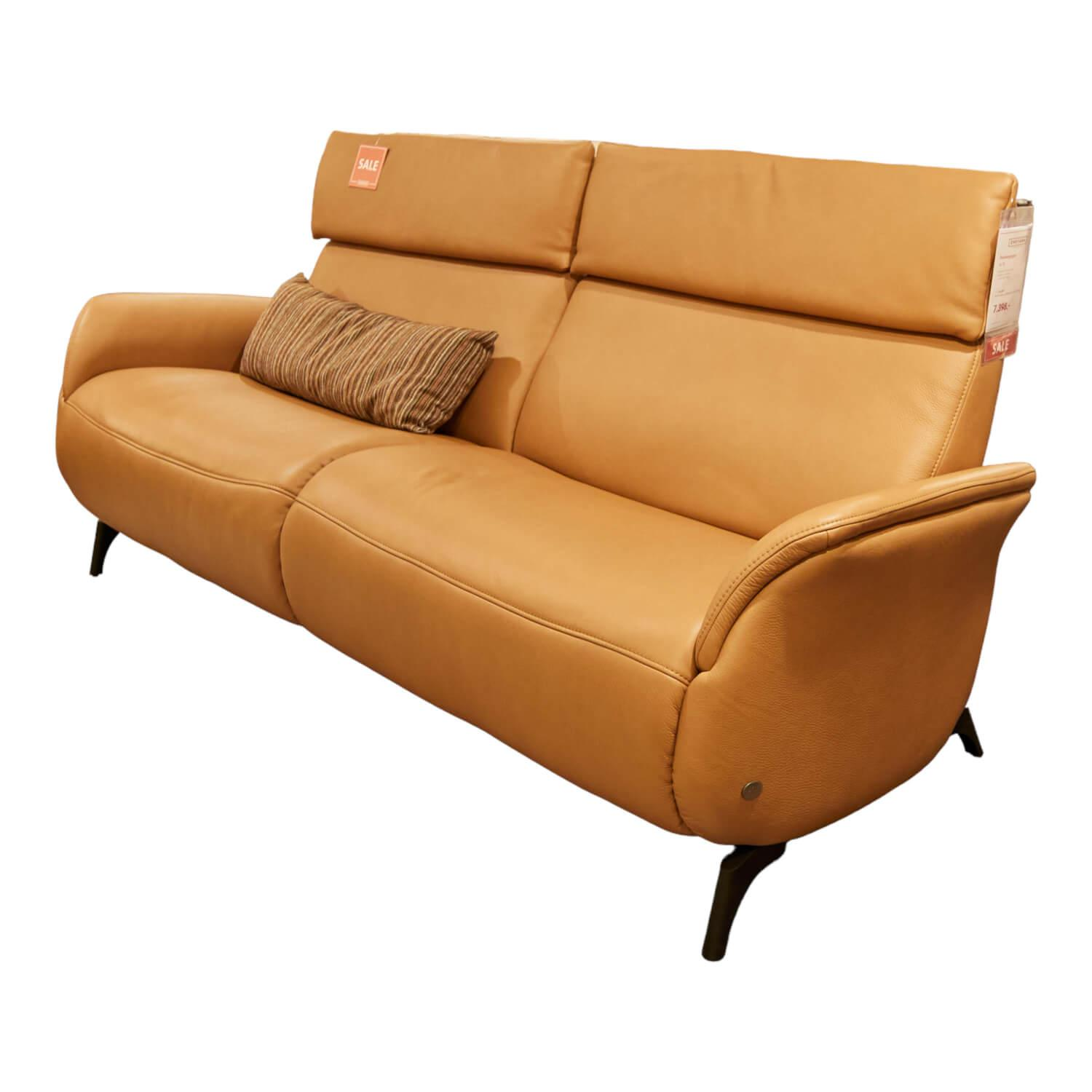 Sofa 4170 Echtleder 35 Mariposa Skin Metallfuß 63 Anthrazit mit Kopfteilverstell…