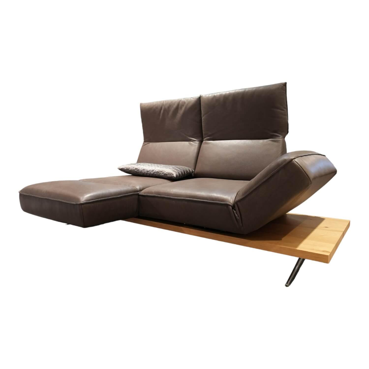 Sofa Phoenix 2,5 Sitzer Bezug Leder B-Toro Montana Braun Plateau Wildeiche Natur…