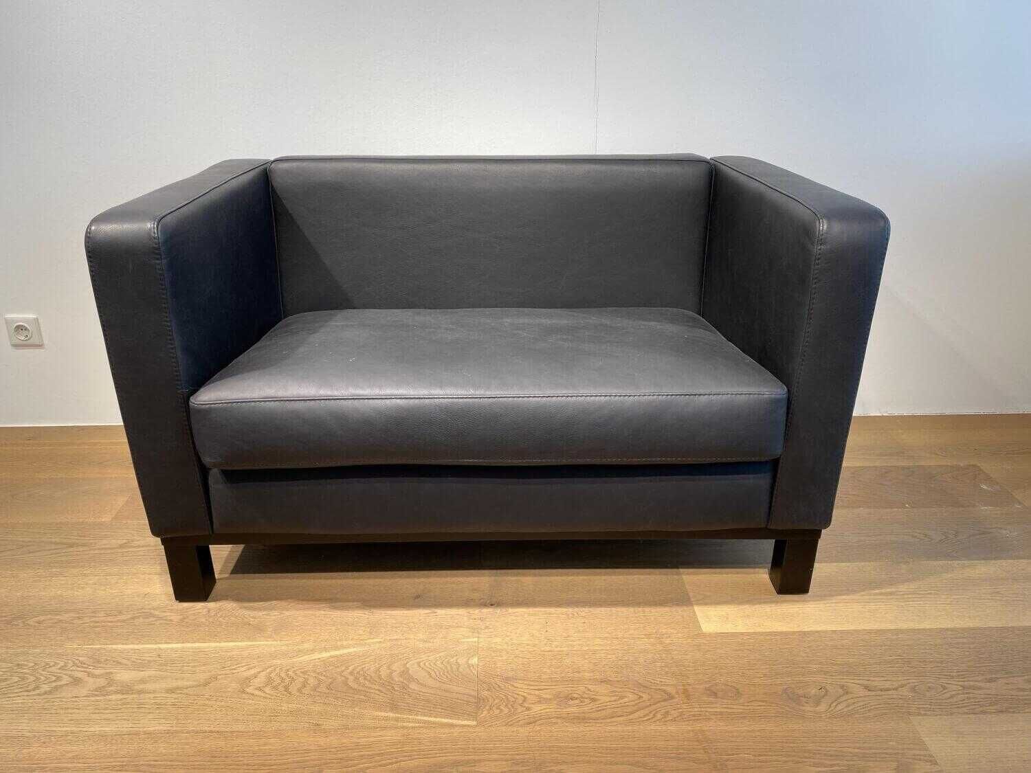 Sofa Bella Leder 2 Santa FE Schwarz