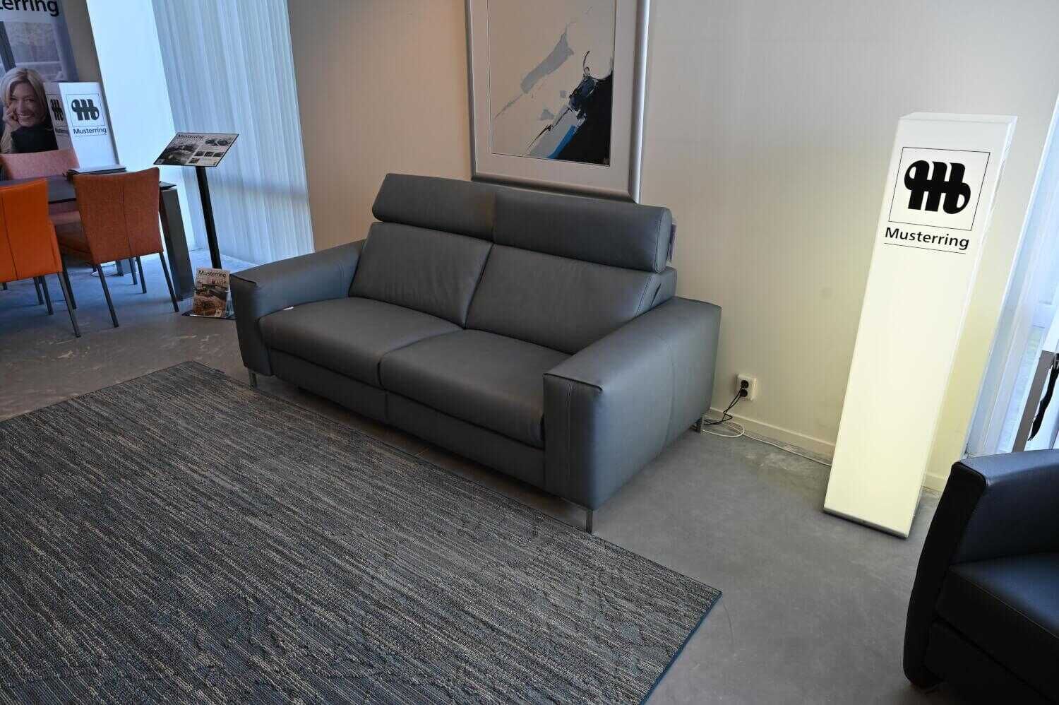 Relaxsofa MR1300 Leder Vivre Grau mit beidseitiger Relaxfunktion