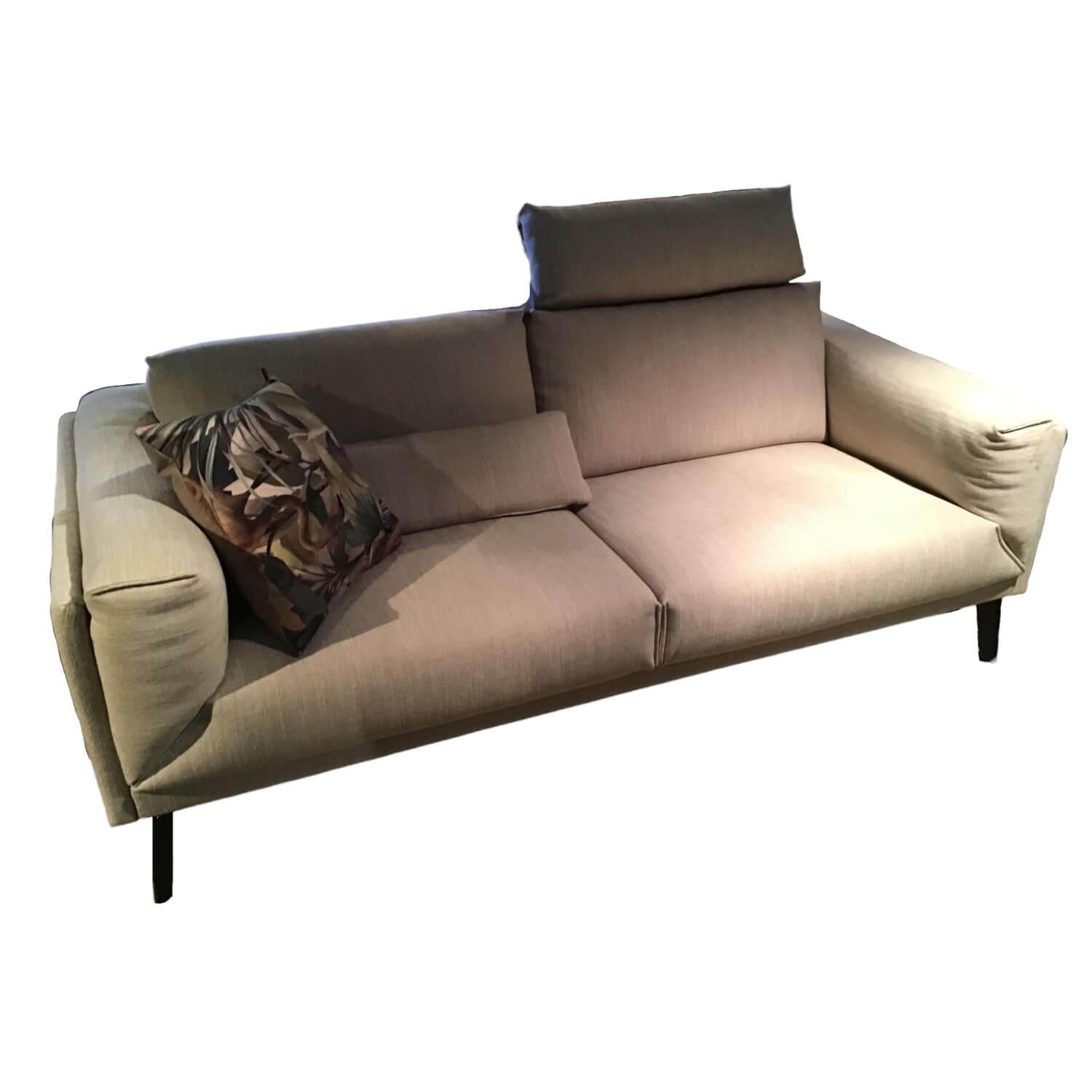 Sofa MR6045E Bezug Stoff Jab 12071 Beige Grau Füße Stahl Lackiert Schwarz Inklus…