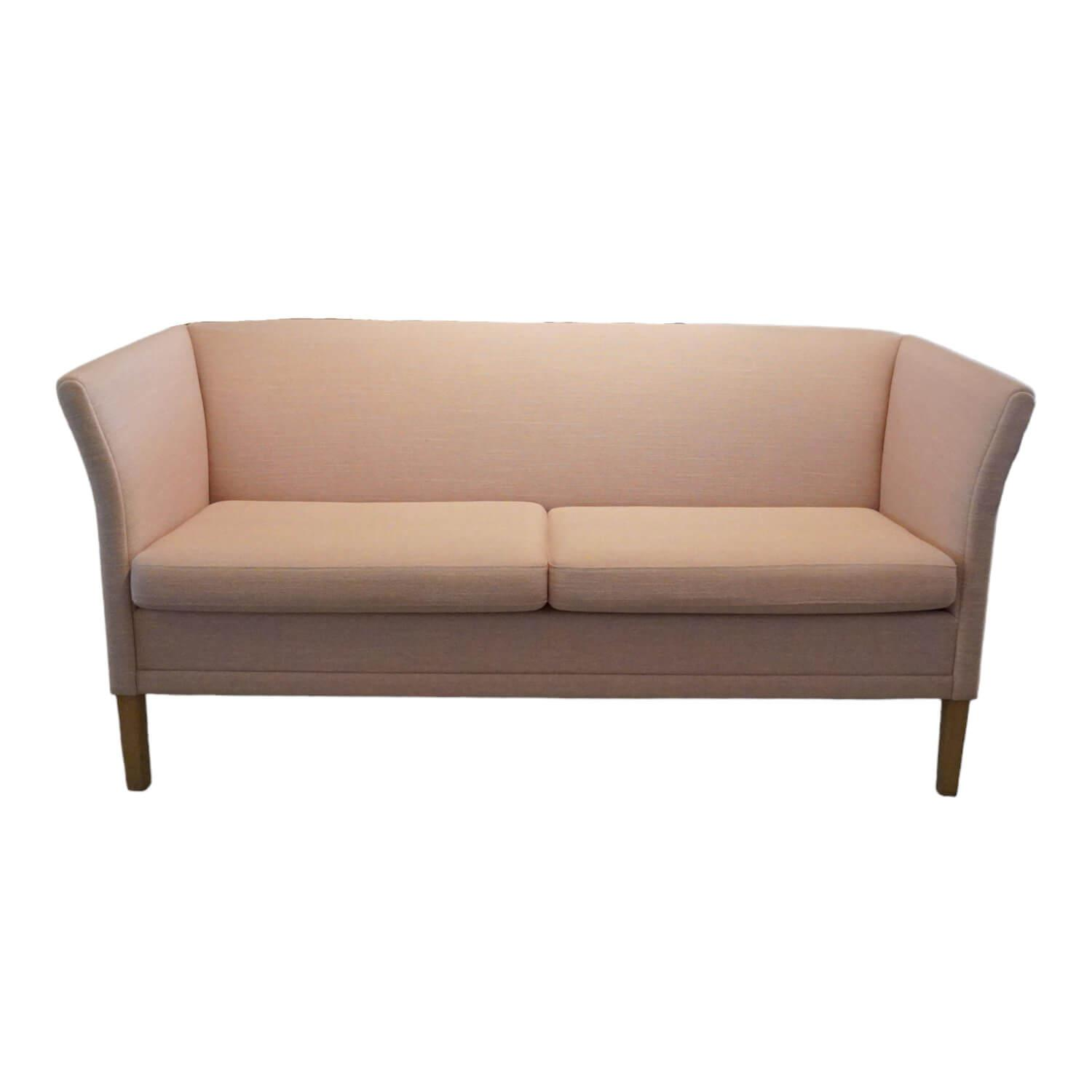 Sofa London Stoff Rosa Gestell Eiche