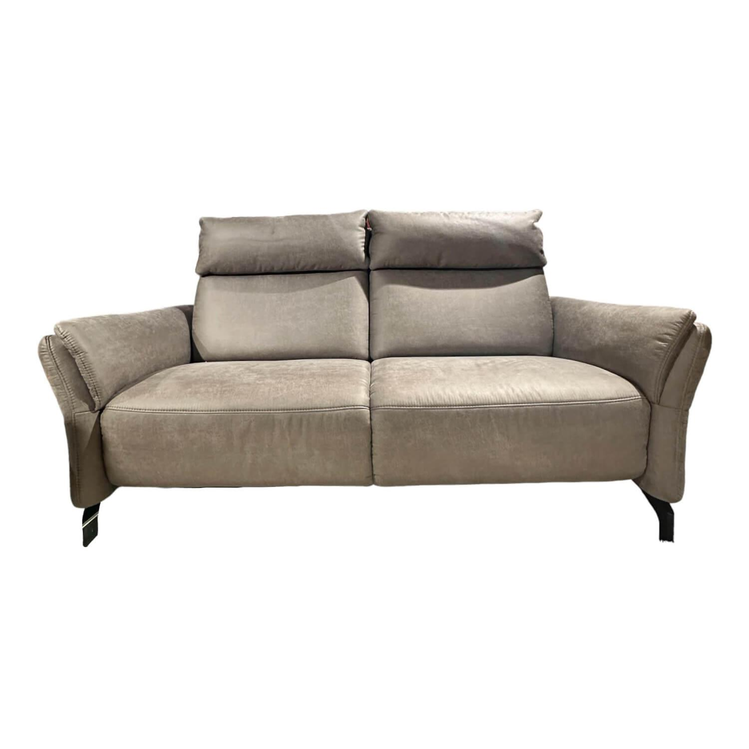 Sofa Lodi Bezug Stoff Gringo Taupe Grau Metalleckfuß Schwarz Matt