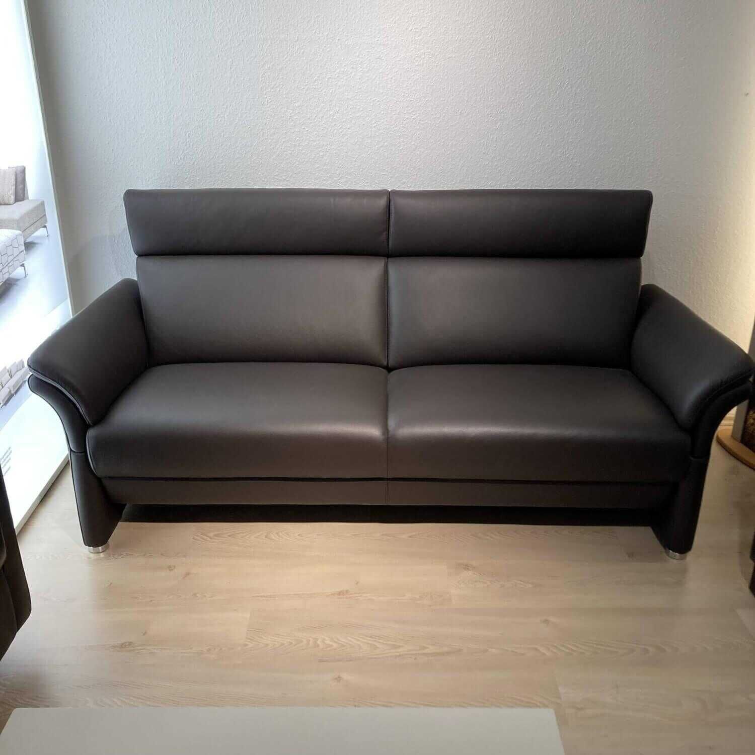 Sofa Gomera Zweisitzer Leder 18/7106 Dunkelbraun Savana 2 Armlehnen abklappbar