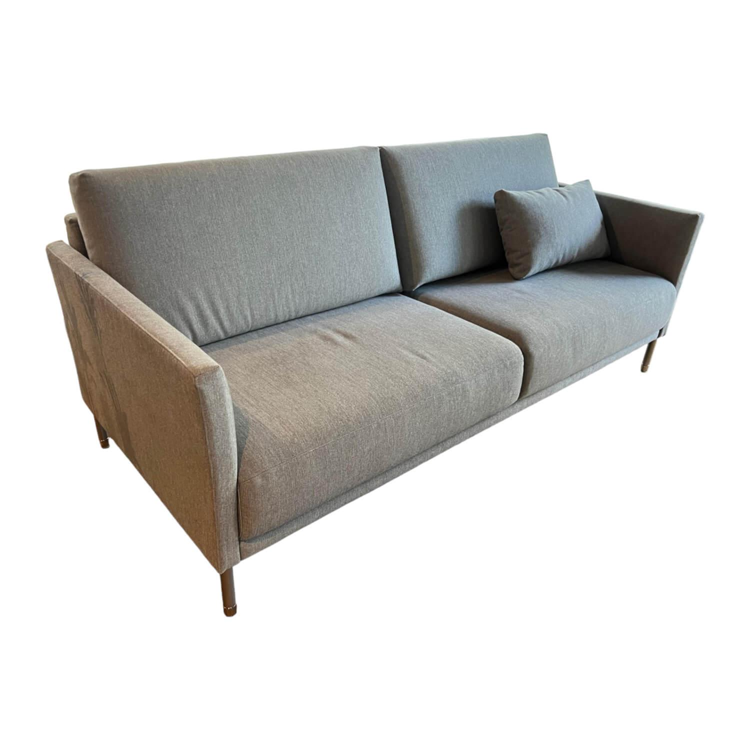 Sofa Cara Bezug Stoff 14.113 Silbergrau Fuß Metallrundrohr Mattchrom Mit Filzgle…