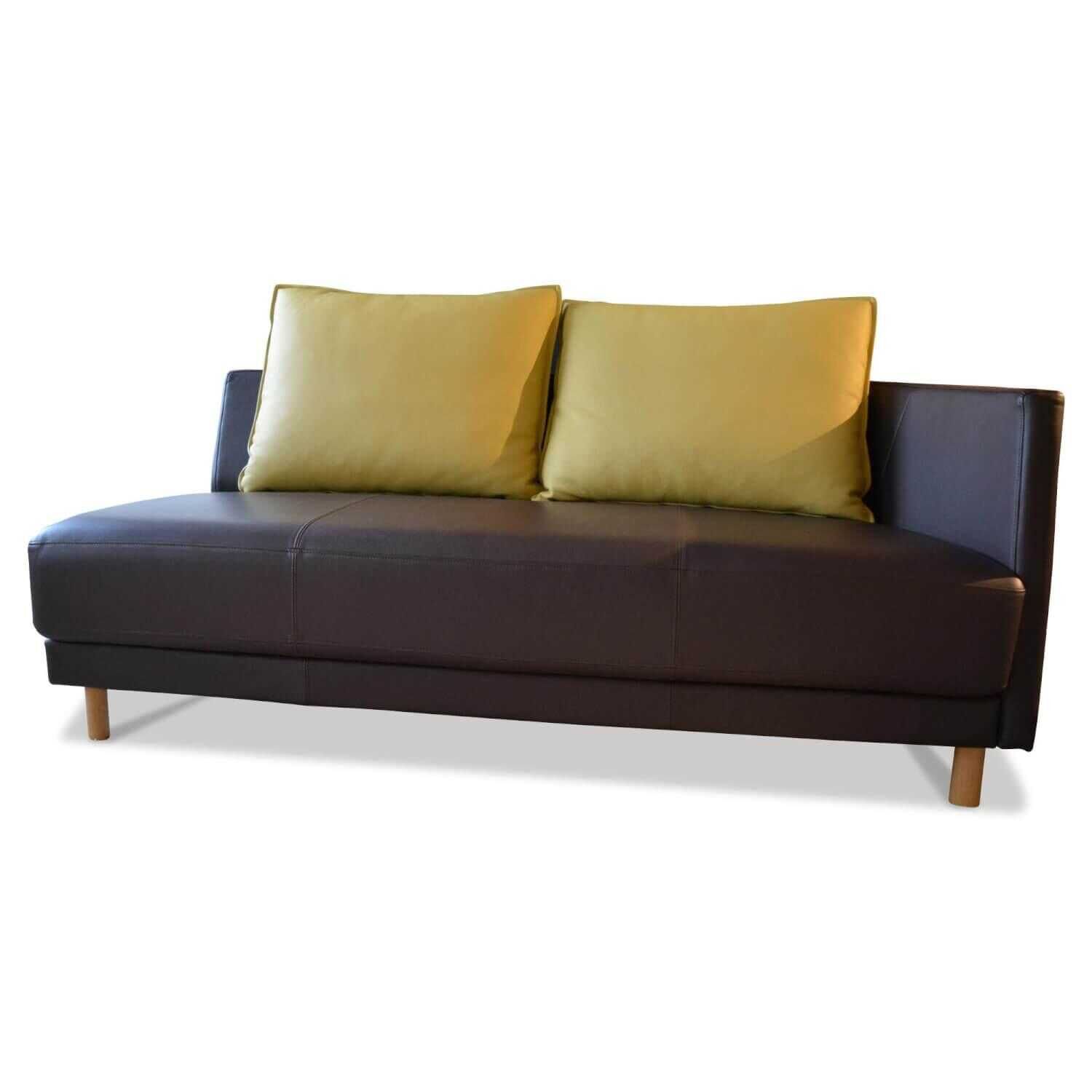 Sofa Onda Leder 38.556 Schokoladenbraun mit 2 Kissen