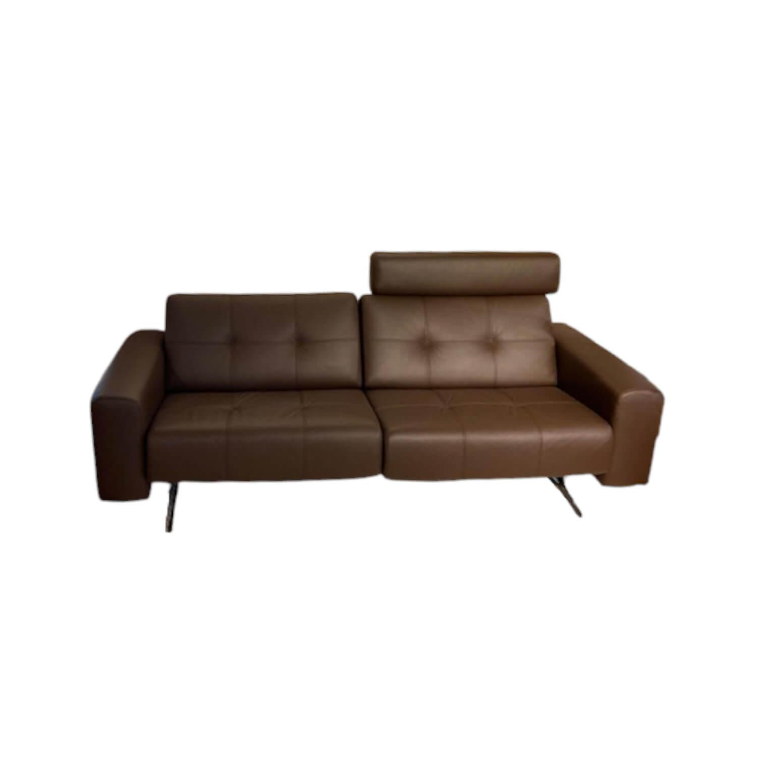 Sofa Ella Leder Paloma 094 Espresso 09433 Braun Gestell Massivholz Füße Metall P…