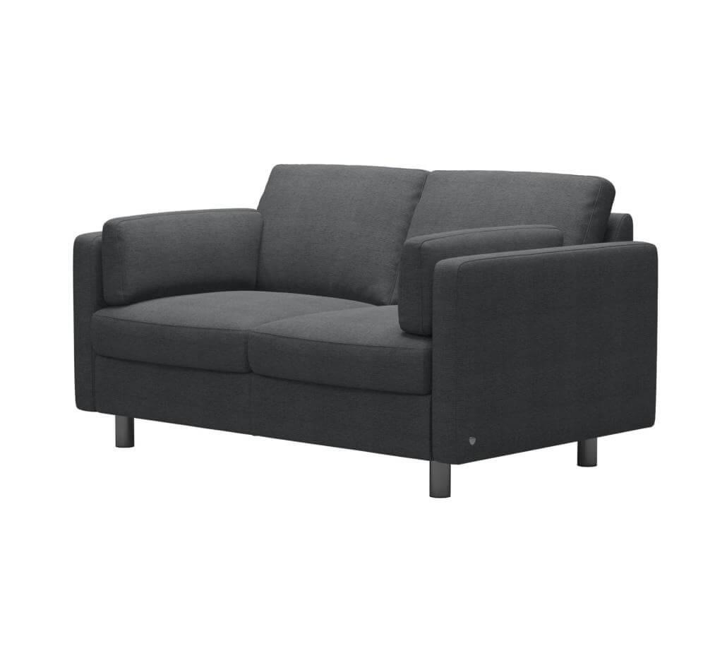 Sofa Emma Stoff Karma 577 Charcoal Grau mit Kopfstütze