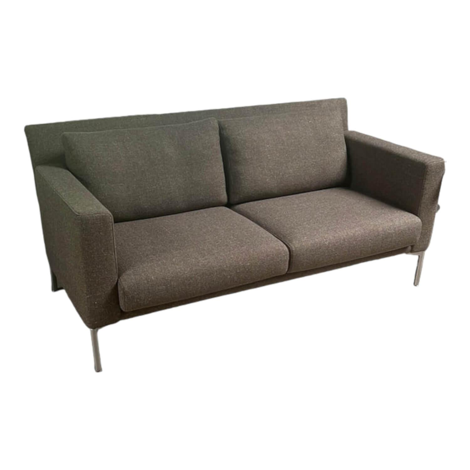 Sofa Jason 390-25 FLFR Stoff Kuro Limestone Gestell Velourmatt