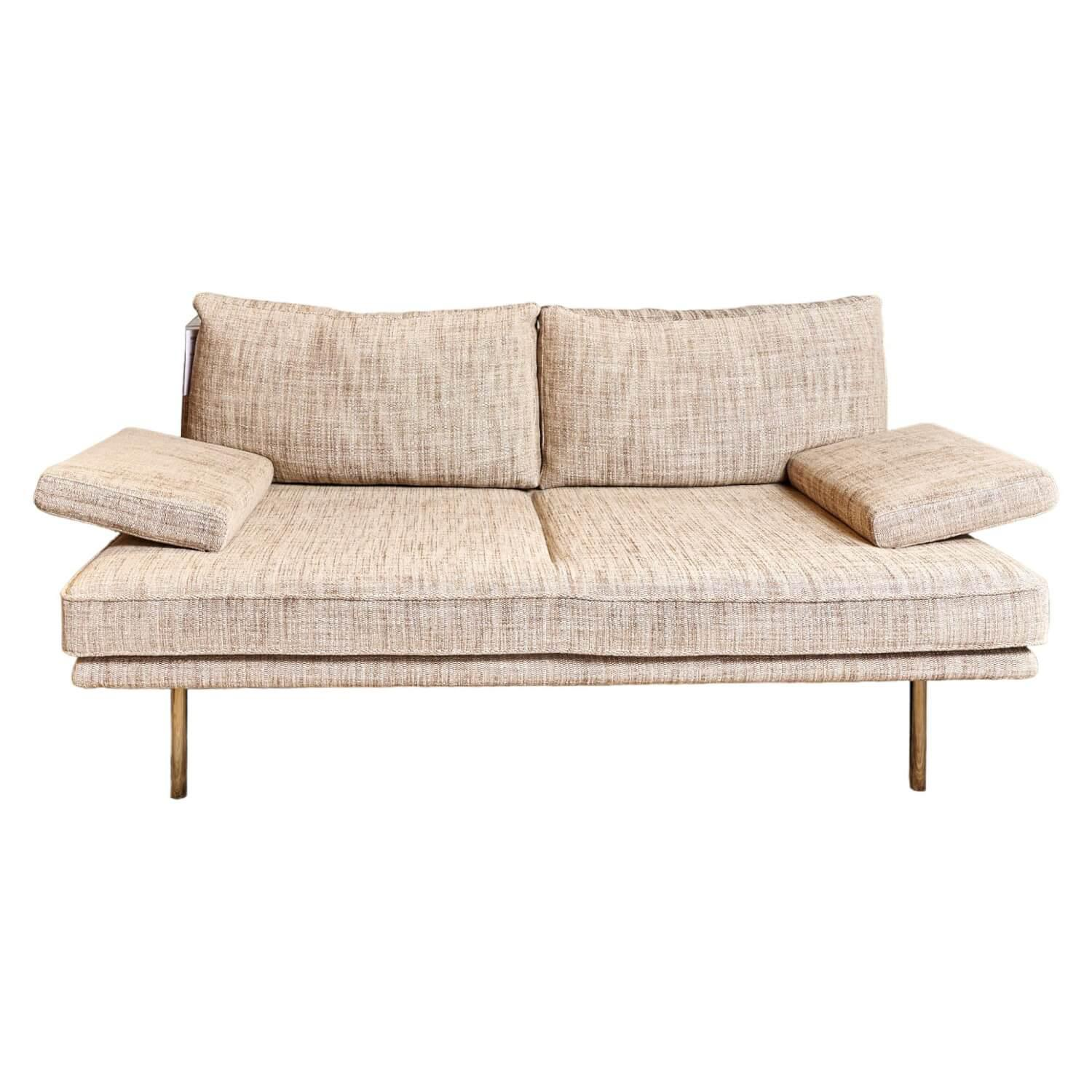 Sofa Living Platform Stoff Grace 7900 Golden Sand Gestell Schwarzchrom