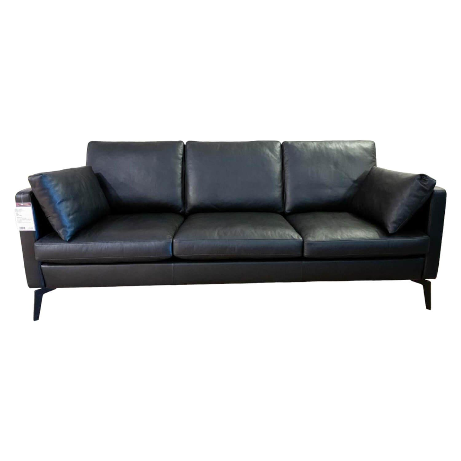 Sofa Nelson Leder L7360B Füße Metall Schwarz Inklusive 2 Zusatzkissen Und 2 Kopf…