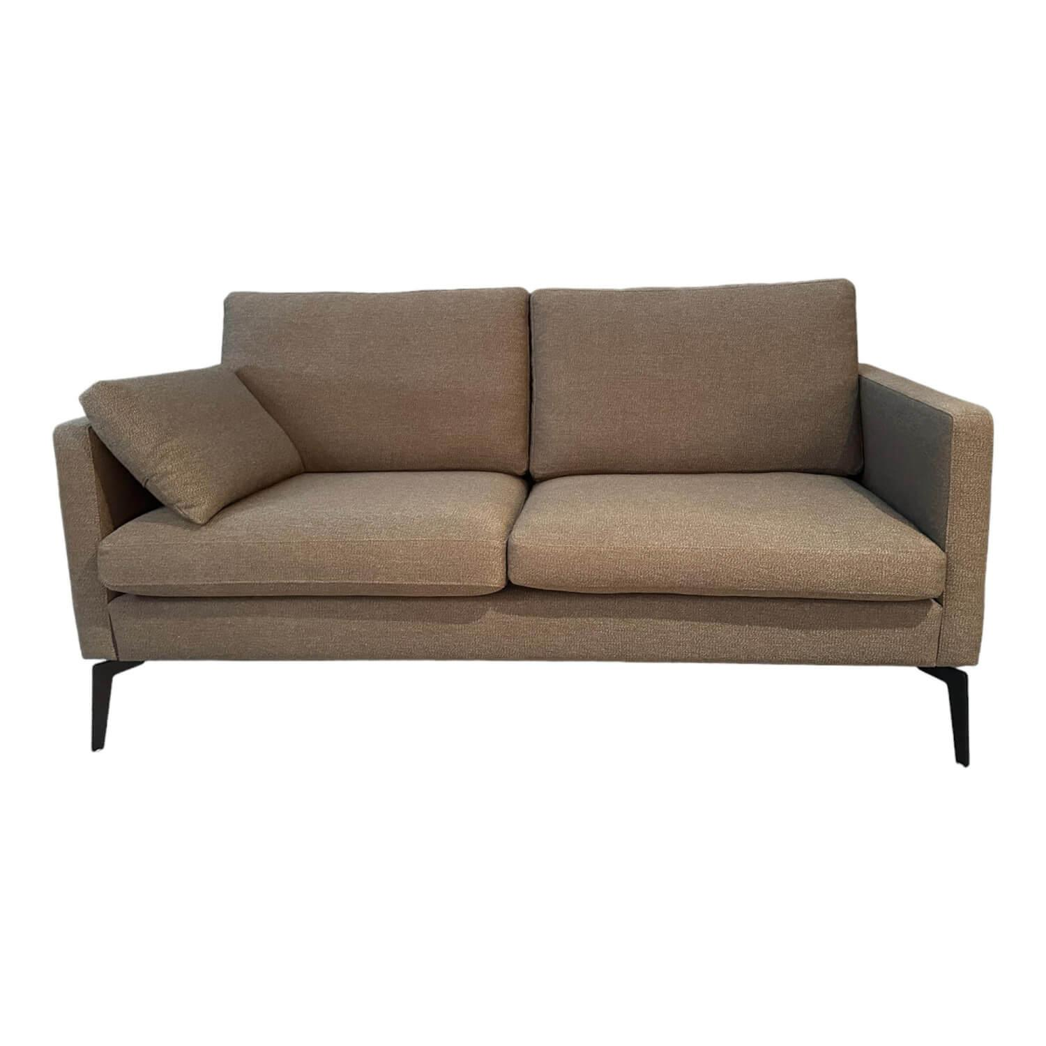 Sofa Nelson Stoff U9999F Braun Graun Metallfüße Schwarz