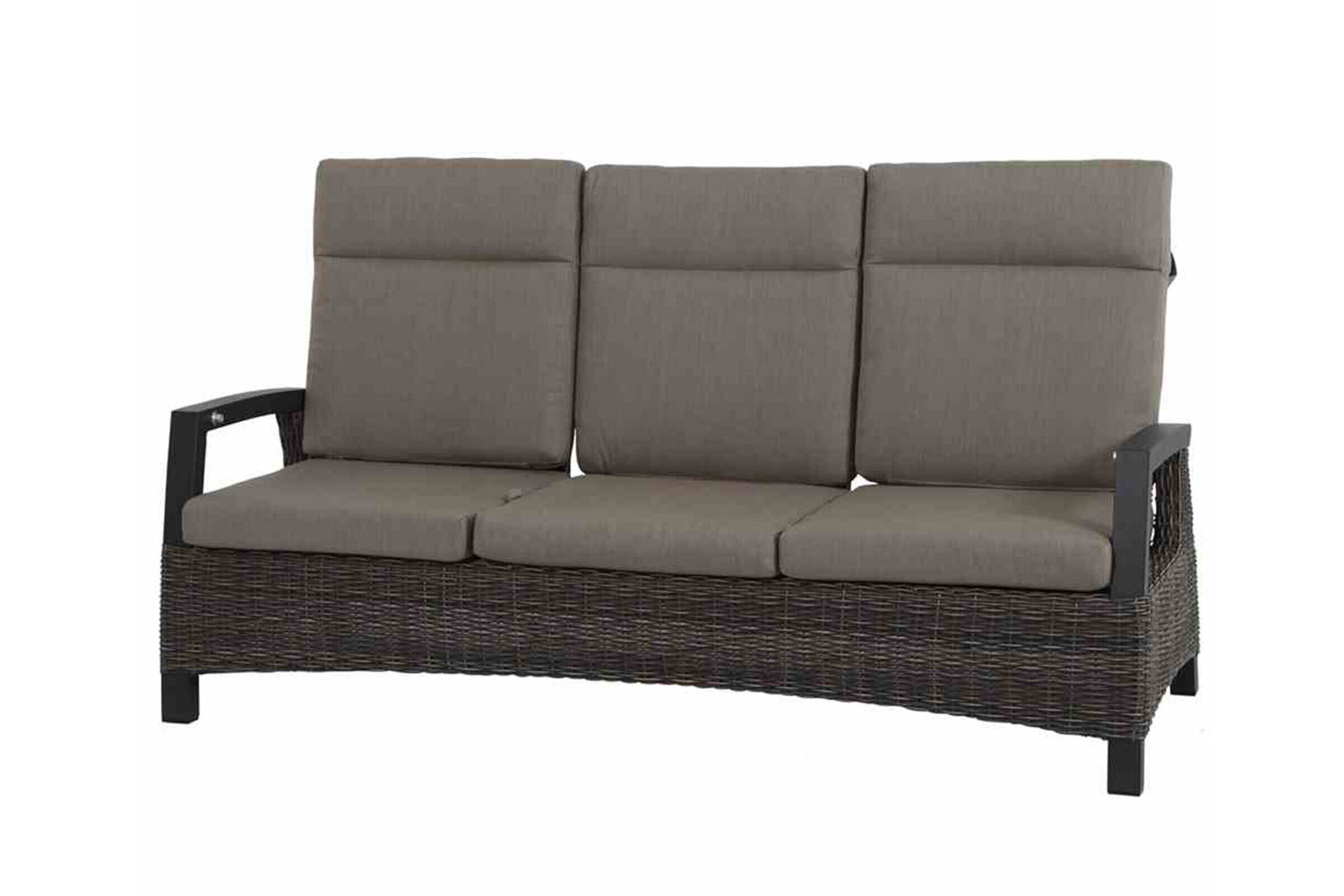 SIENA GARDEN Corido 3-Sitzer Sofa, charcoal, Alu / Gardino®-Geflecht, 206x87x103 cm, verstellb. Rückenlehnen