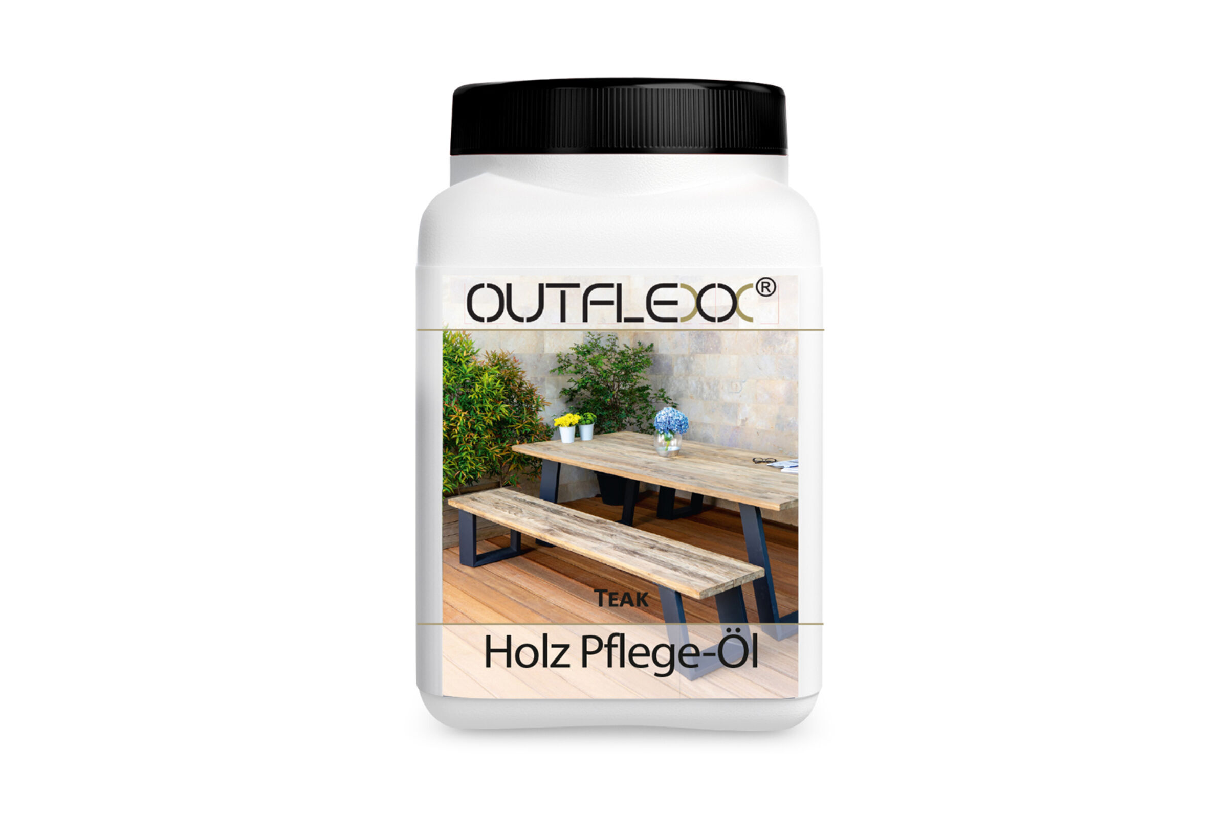 OUTFLEXX Holz Pflegeöl für Teakholz, 0,75 l, Dose