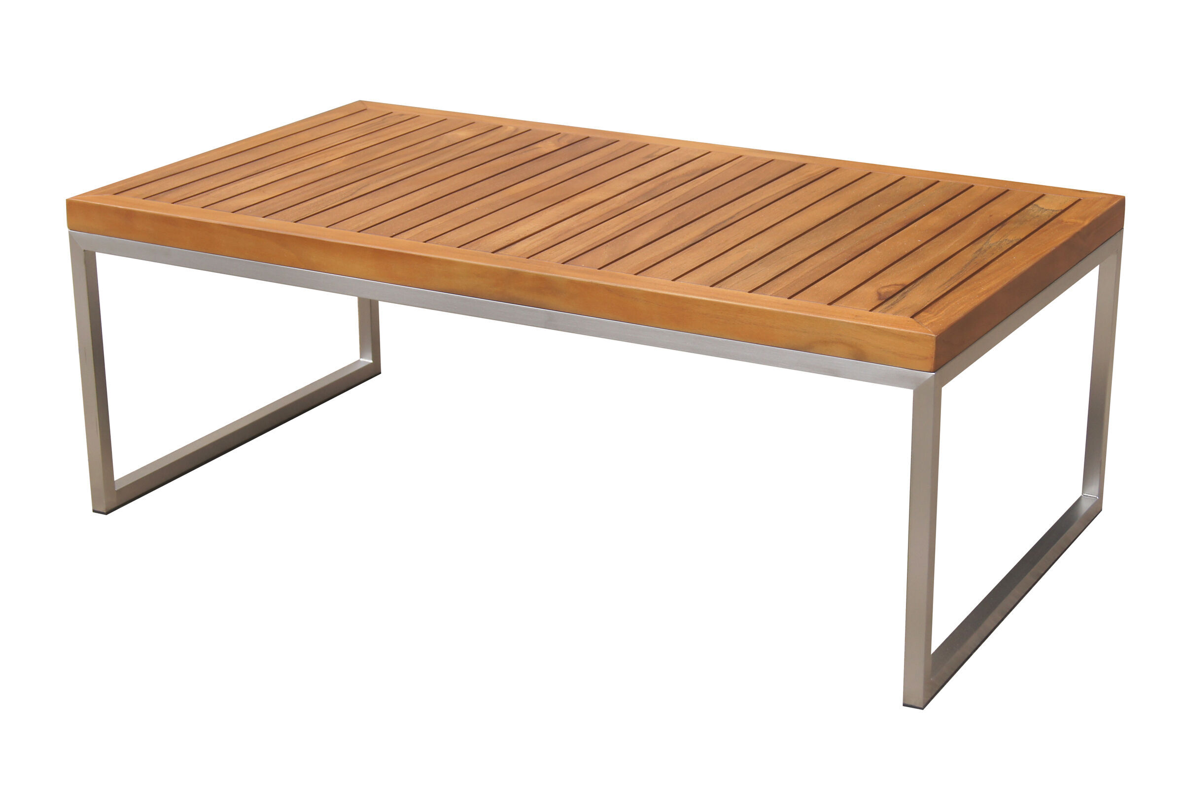 OUTFLEXX Kaffeetisch, natur, FSC-Teak / Edelstahl, 110x60x40 cm