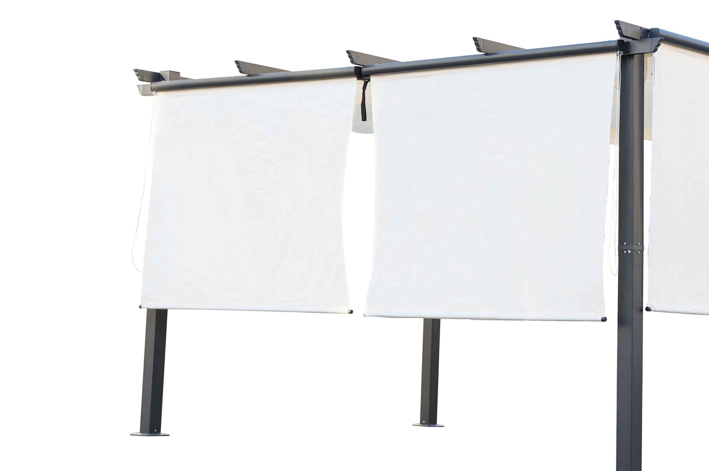 B-Ware: OUTFLEXX 2er Set Vorhang für Pergola mit 4x3m, creme, für 13411/16071, je Vohang 168x145cm