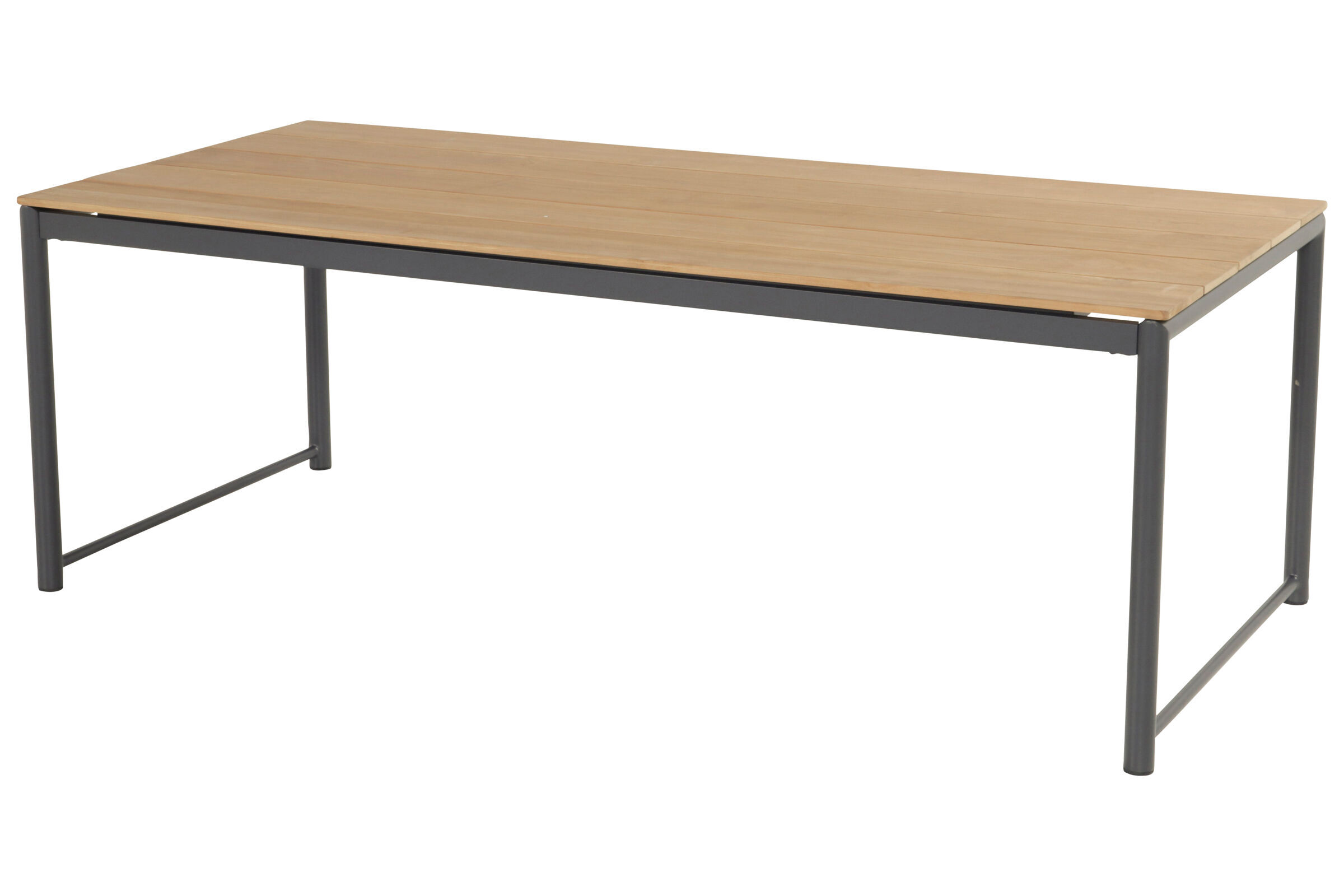 HARTMAN Fontaine Esstisch, anthrazit/beige, Aluminium/Teak, 220x100cm, U-Gestell, FSC Teak