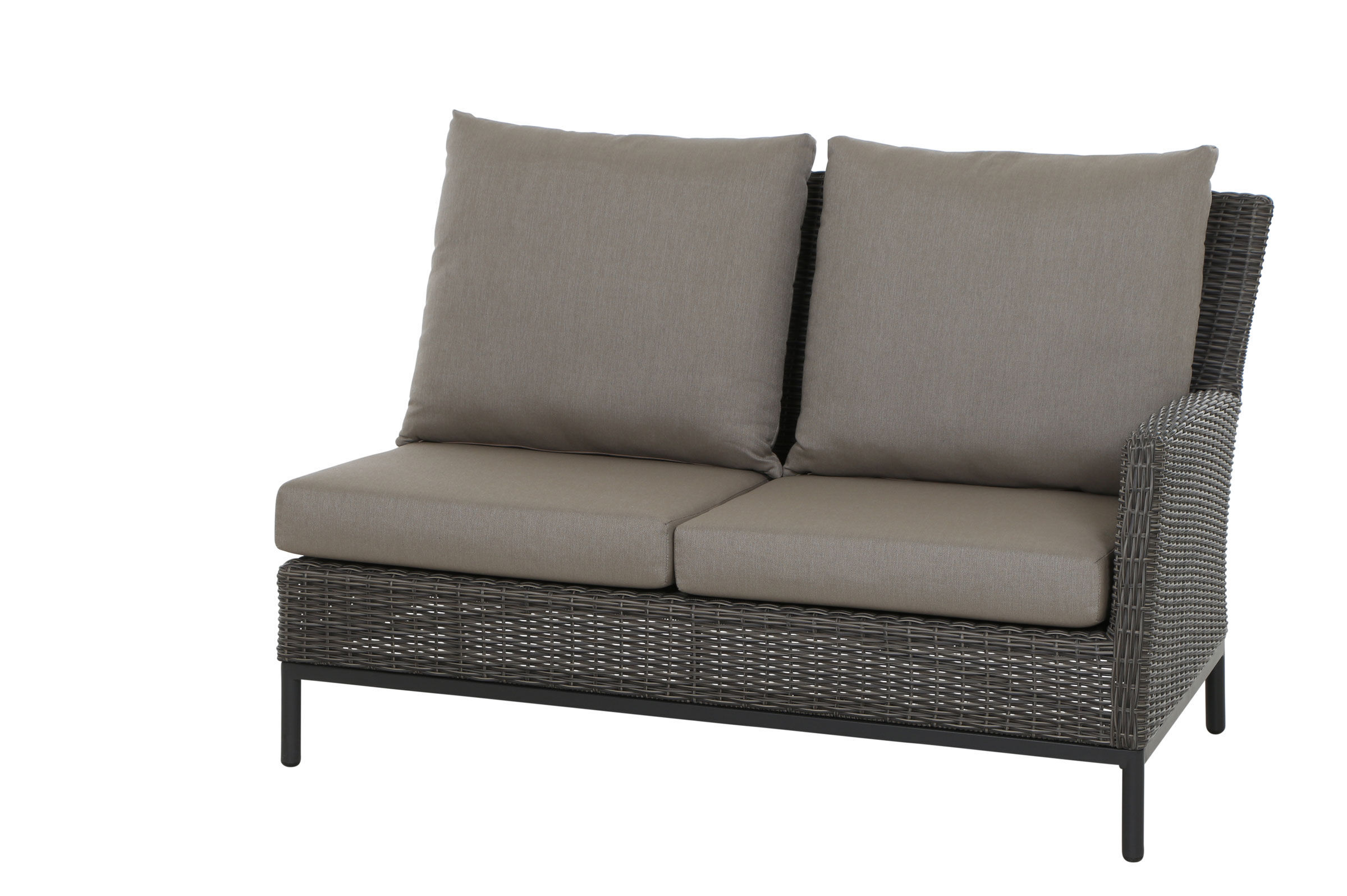 B-Ware: SIENA GARDEN Amira 2-Sitzer Sofa, Armlehne links, charcoal grey, Alu/ Gardino®-Geflecht, 84x137x88cm, inkl. Polster