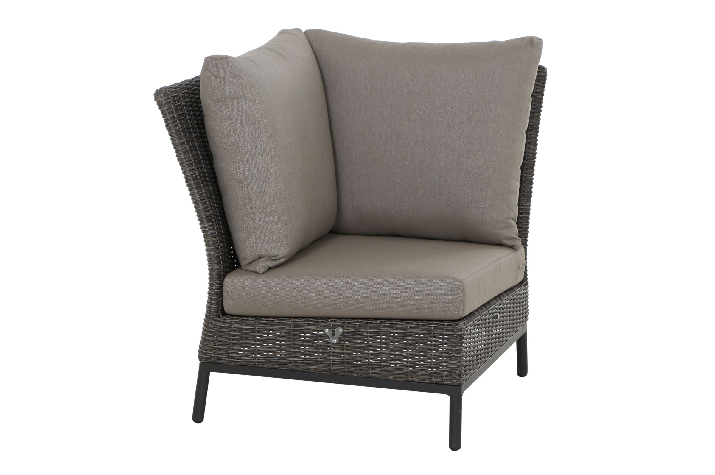 SIENA GARDEN Amira Eckmodul, charcoal grey, Alu/ Gardino®-Geflecht, 84x84x87,5cm, inkl. Polster