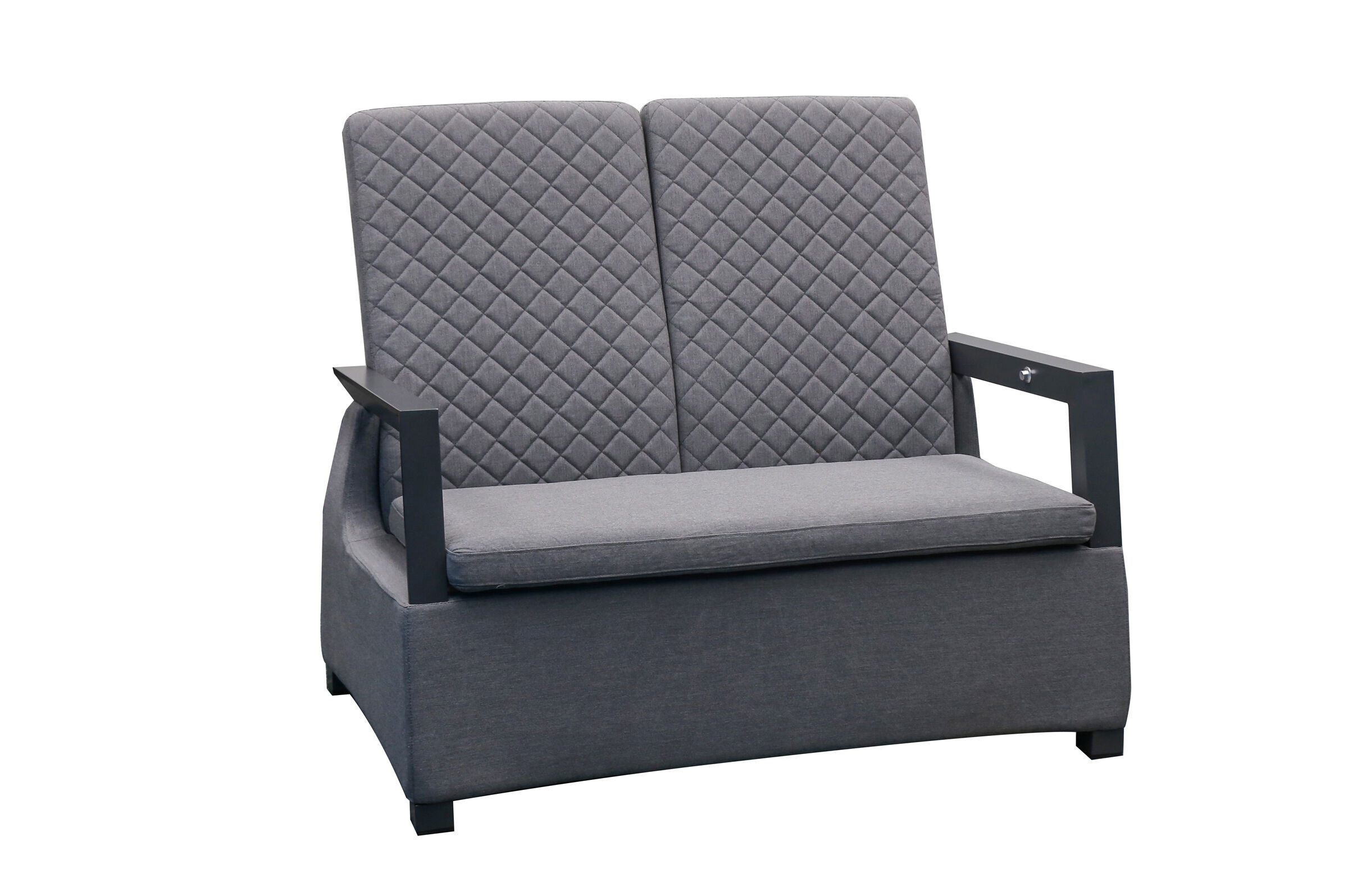 OUTFLEXX Malaga 2-Sitzer Sofa, anthrazit/flanelle, Alu/Sunbrella, 124x85x107 cm, Rückenlehne verstellbar