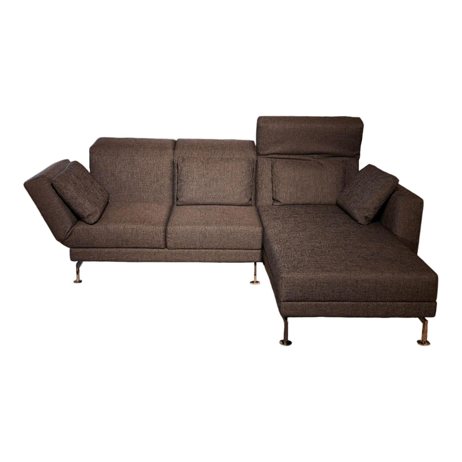 Ecksofa Moule Small Stoff 2480-95 Anthrazit Kufen Verchromt Mit Kissen