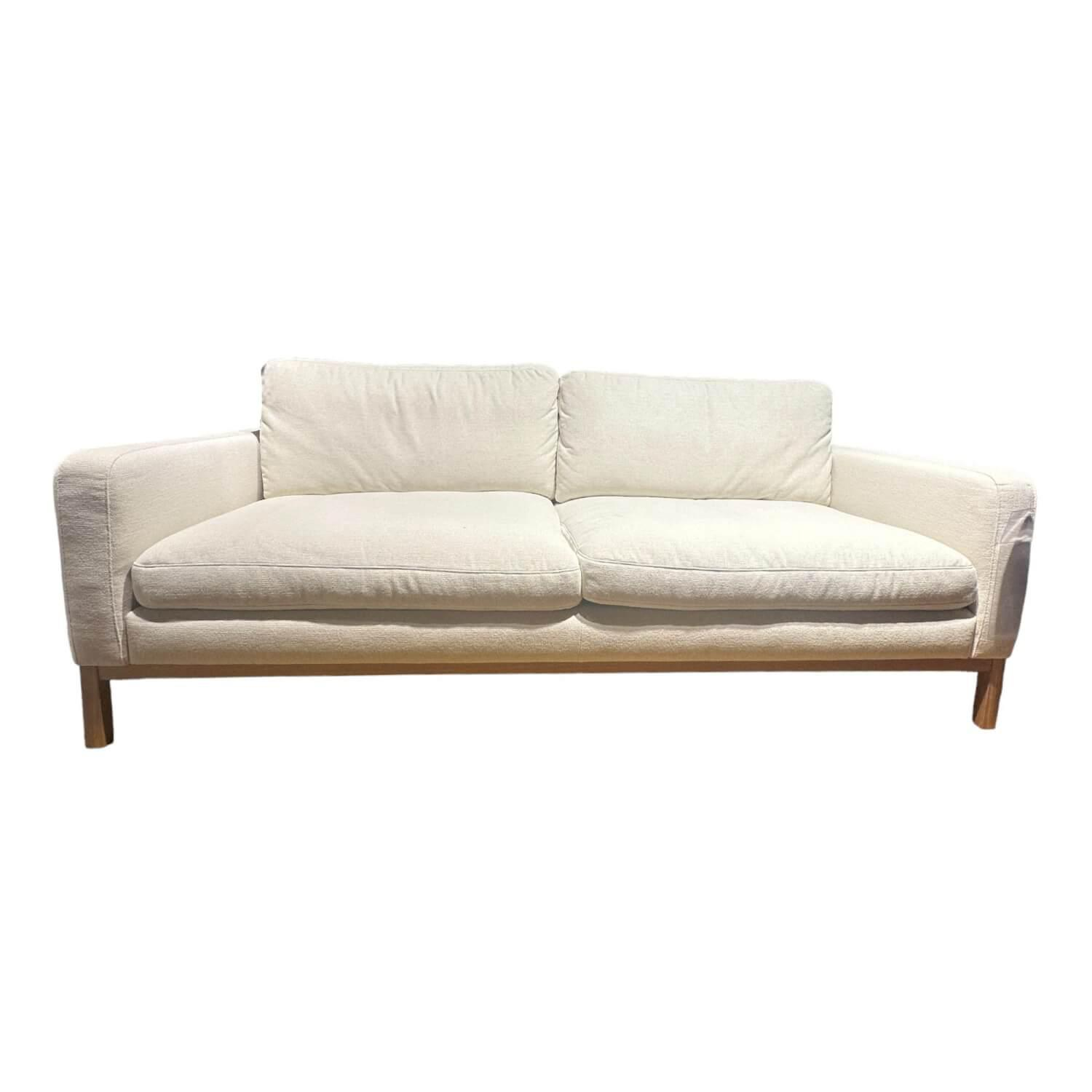 Sofa Ricadi 2.0 Bezug Stoff Trend Snow Creme Füße Eiche Geölt