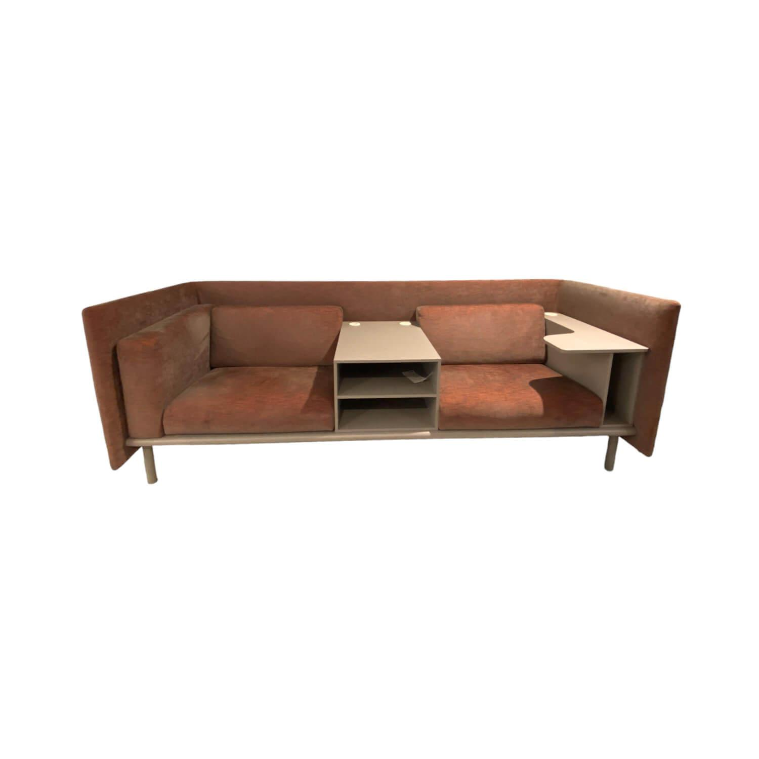 Sofa 3-Sitzer Floater Bezug Stoff Kvadrat Maple 562 Rot-Grau Rahmen Und Gestell …