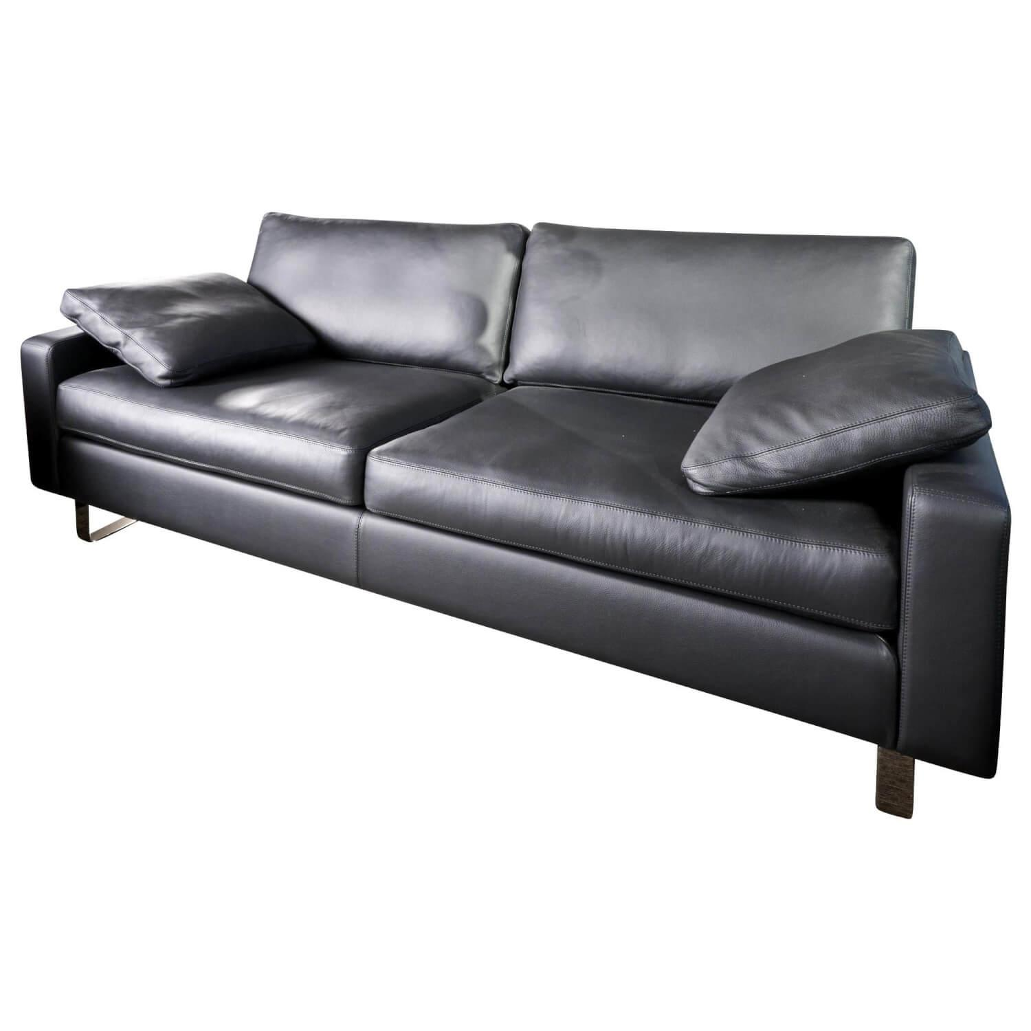 Sofa Conseta Leder 286 Schwarz Metallkufen Schwarzchrom