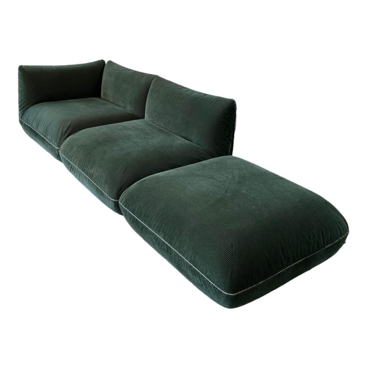 Sofa Jalis Bezug Stoff 9084 Waldmeistergrün Naht In Sand Hell