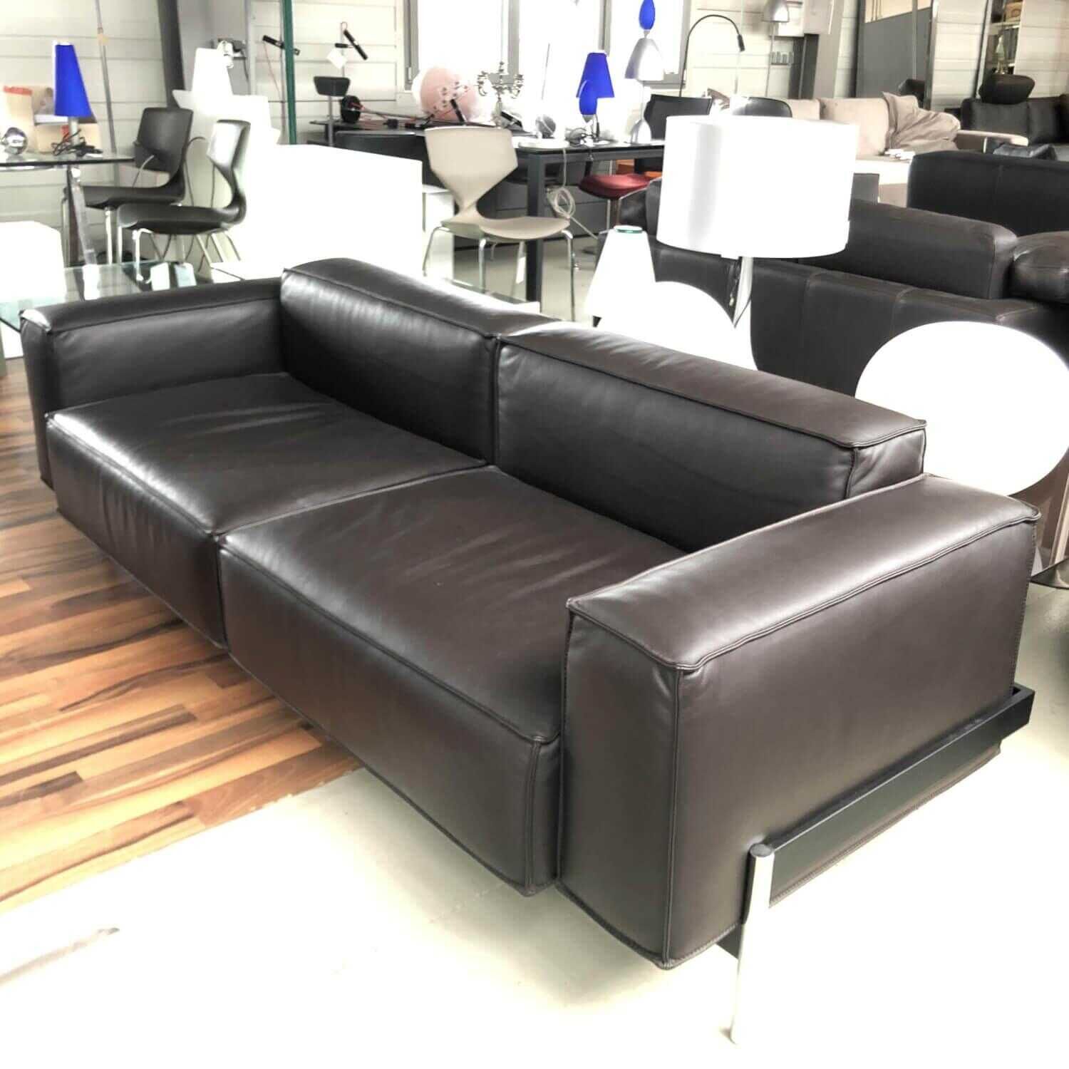 Sofa DS 0022/323 Leder Touch Espresso Gestell Metall