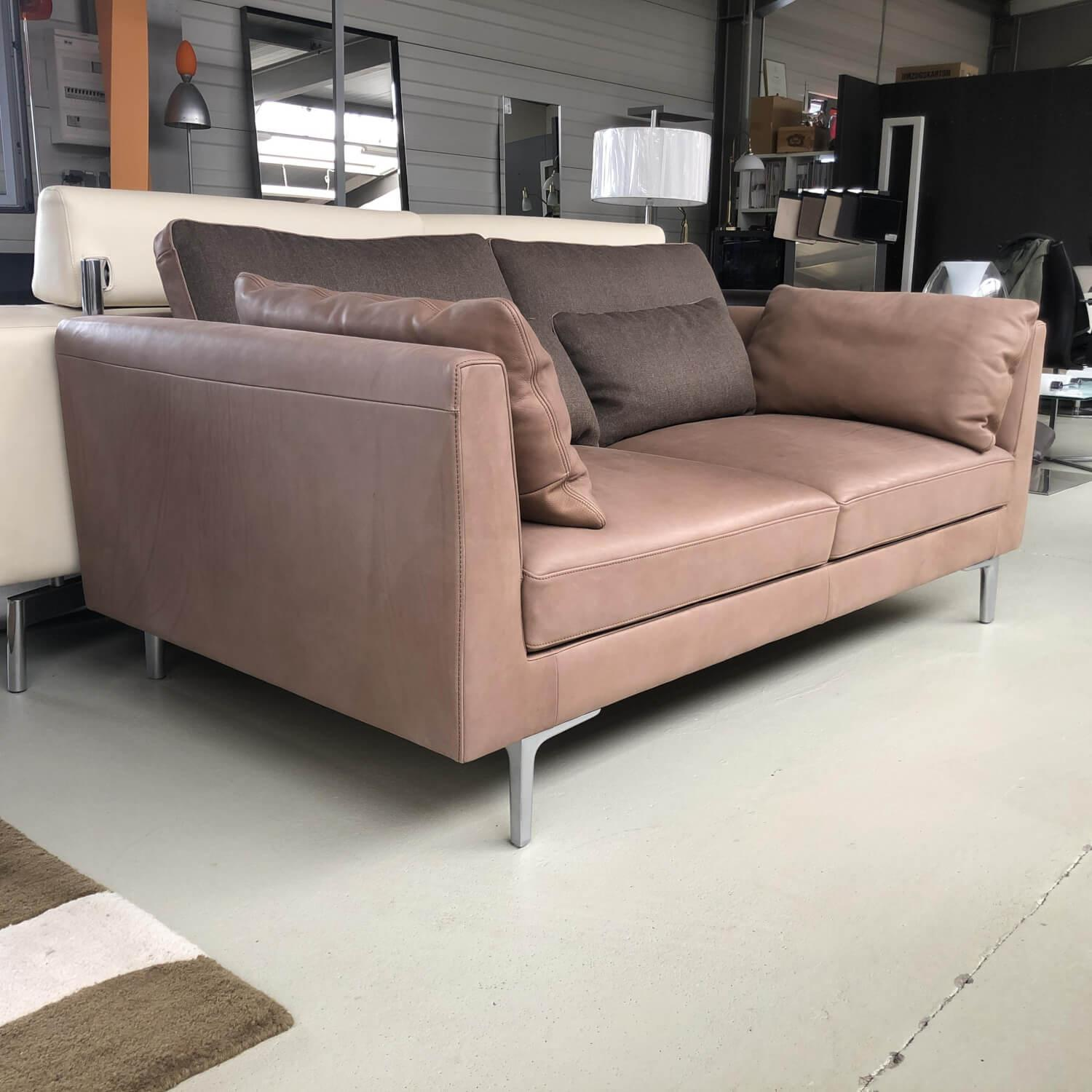 Sofa DS49/02 Naturale Noce Füße Metall mit 4 Kissen