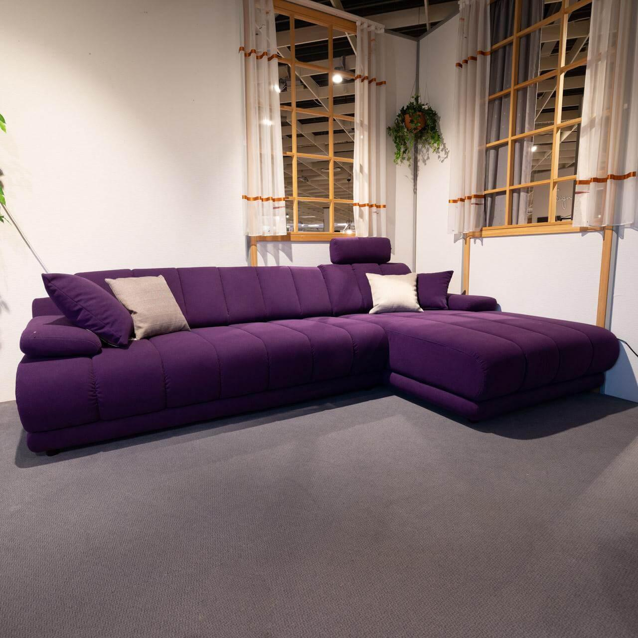 Ecksofa MR 4900 Bezug Stoff Fresh Purple Lila Füße Kunststoffgleiter Inklusive S…