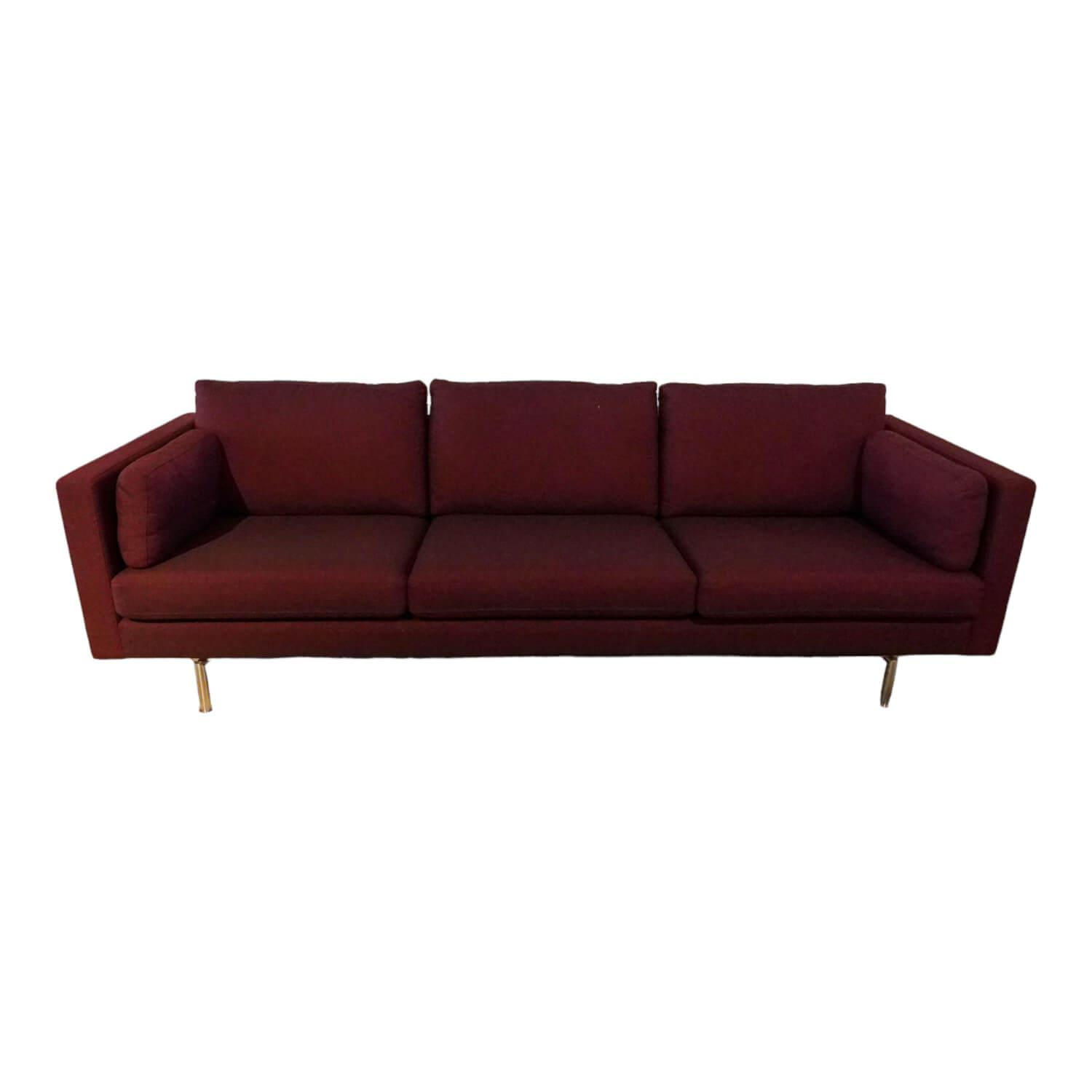 Sofa Handy Wollstoff Burgunderrot Gestell Metall