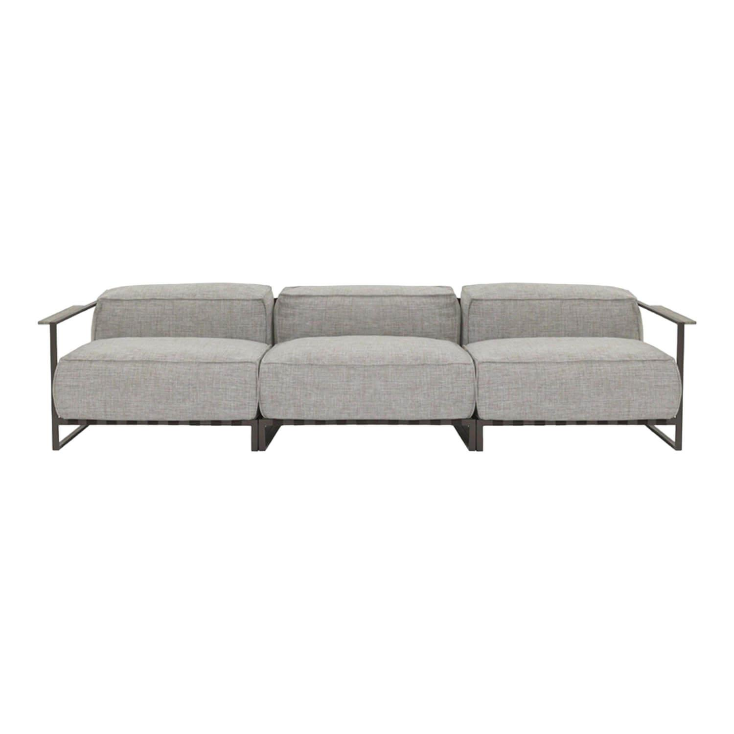 Sofa Casilda Stoff Melange Grey Gestell Edelstahl Pulverbeschichtet