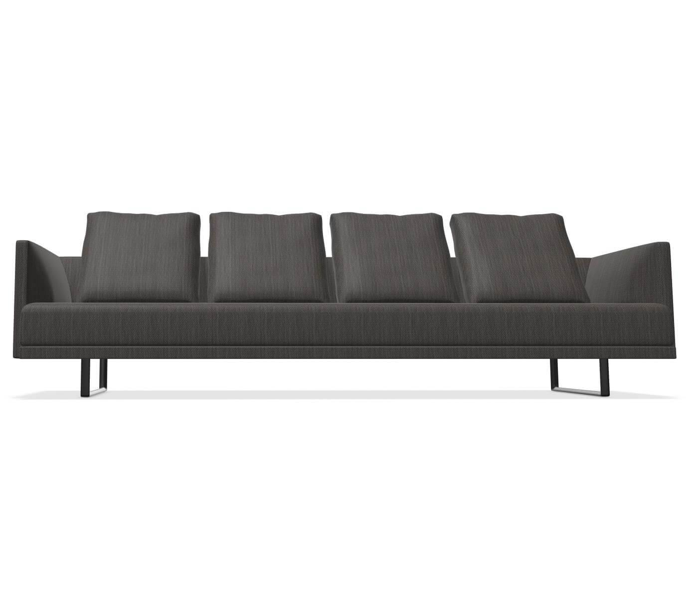 Sofa Prime Time 490-30 Stoff Bogar Farbe Nightshade Kufen Aluminium Matt Pulverb…