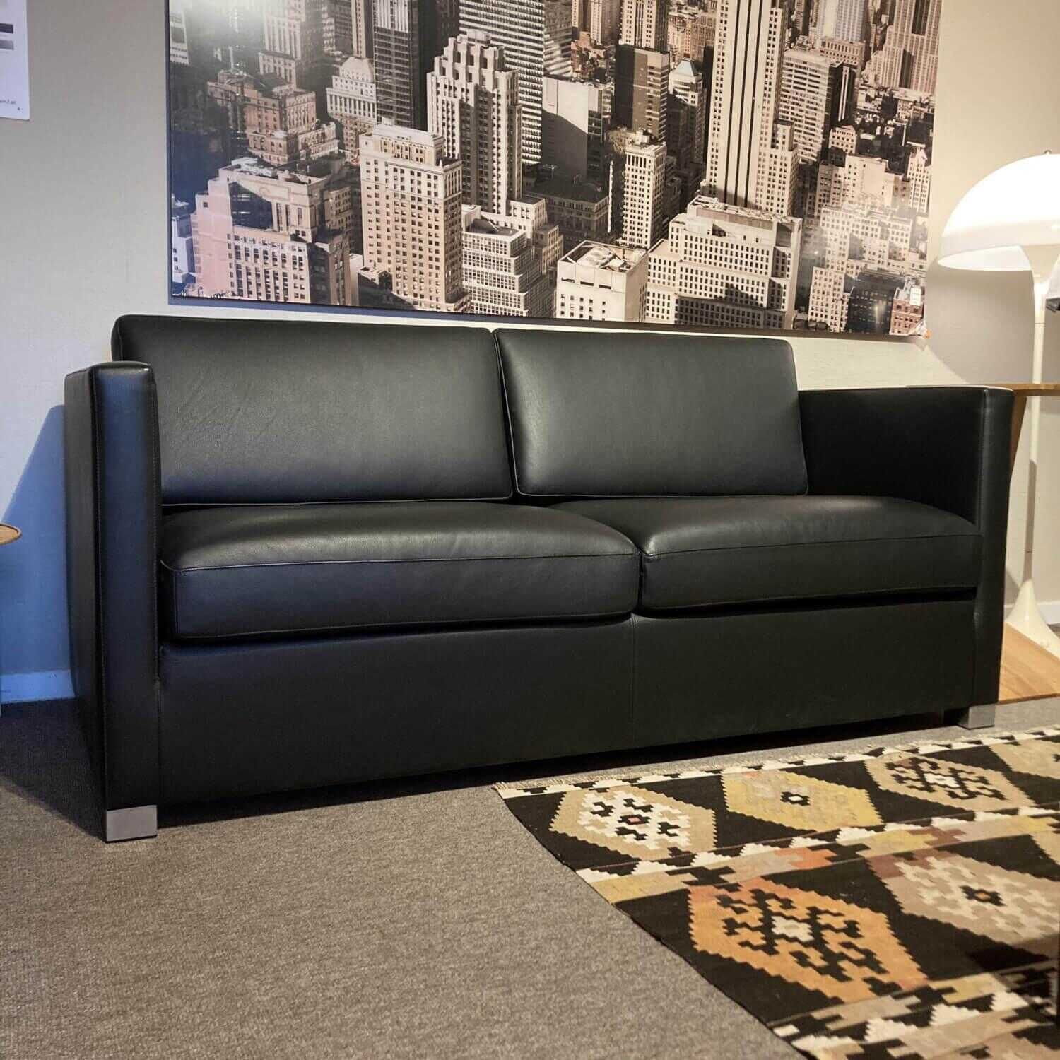 Sofa Metro Leder Toro Ebenholz Schwarz