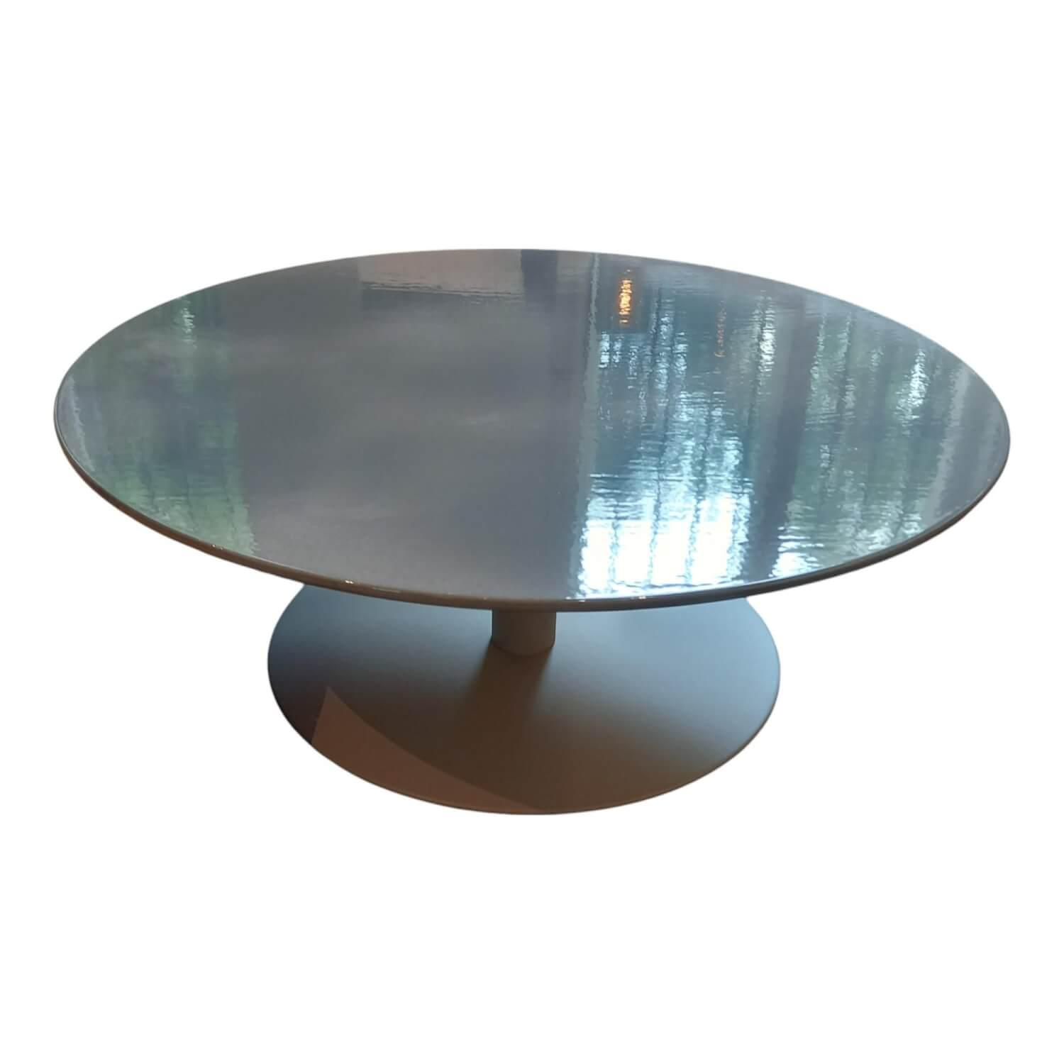 Couchtisch T Table Coffee Tischplatte Glasierte Lava Stone Ocean Grau Blau Geste…