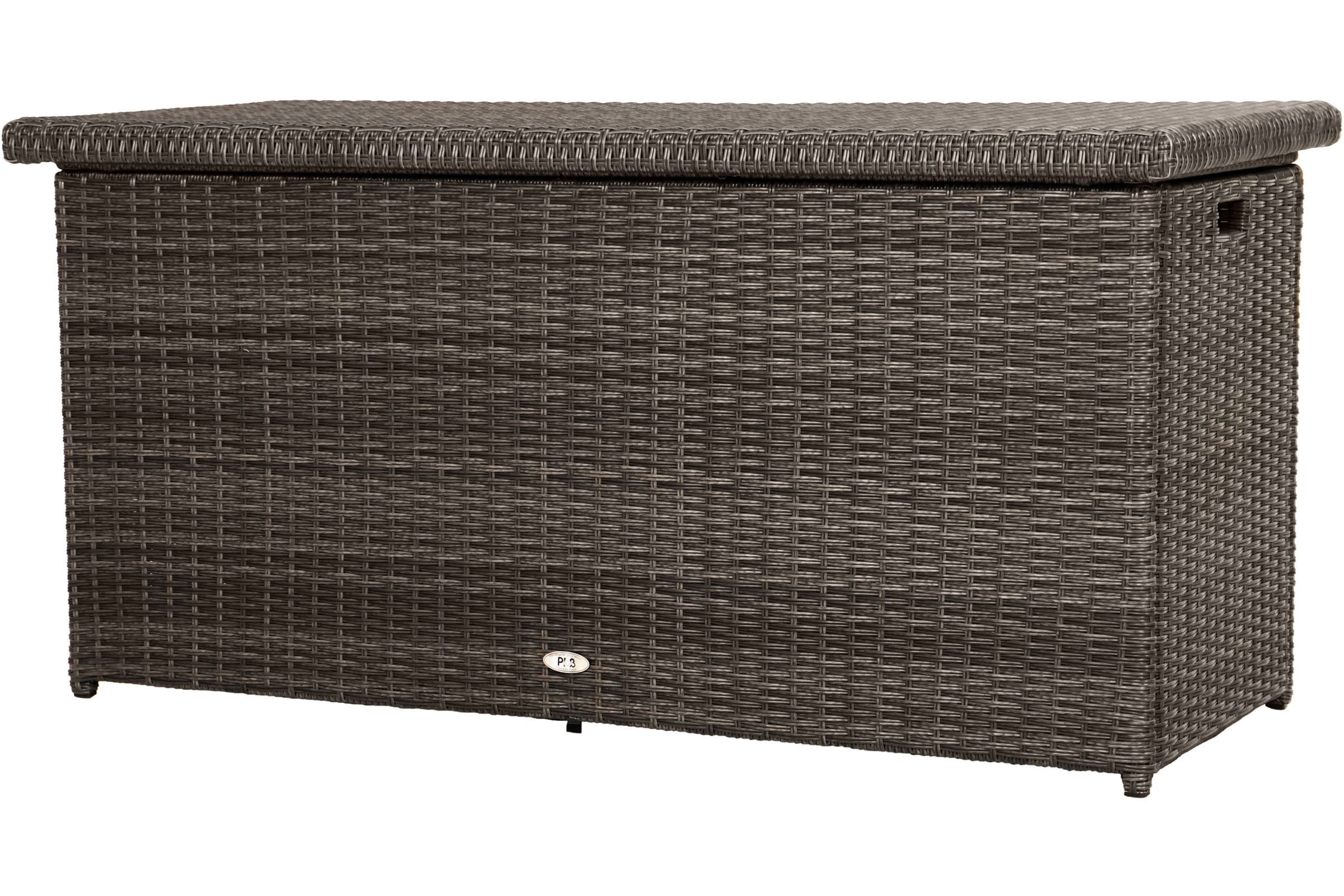 Ploß Monaco Kissenbox, Anthrazit-Grau Meliert, Polyrattan, 145x58x73 cm, Wetterfest