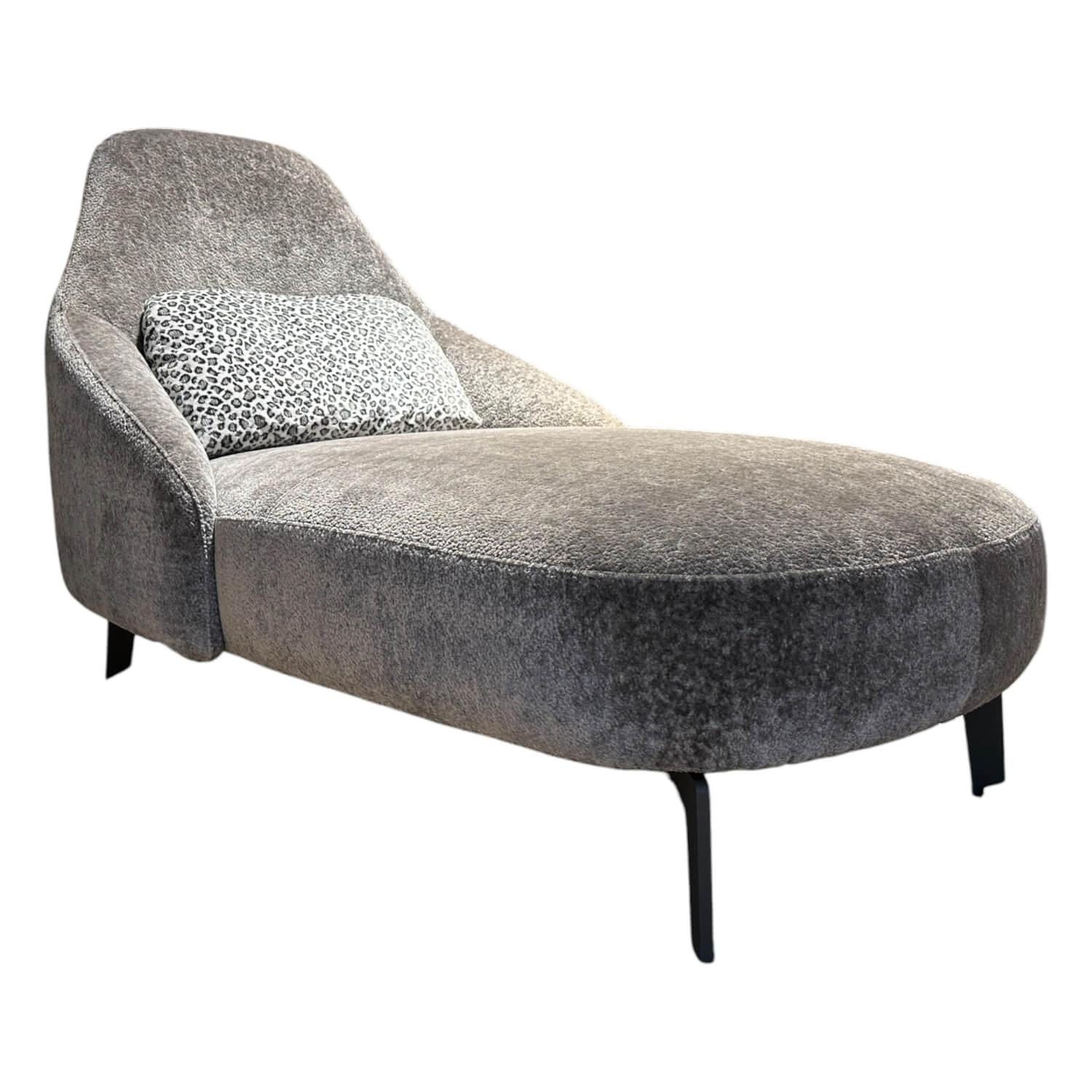 Sofa Jill Chaiselongue Stoff Shearling Silver Grau Gestell Epoxy